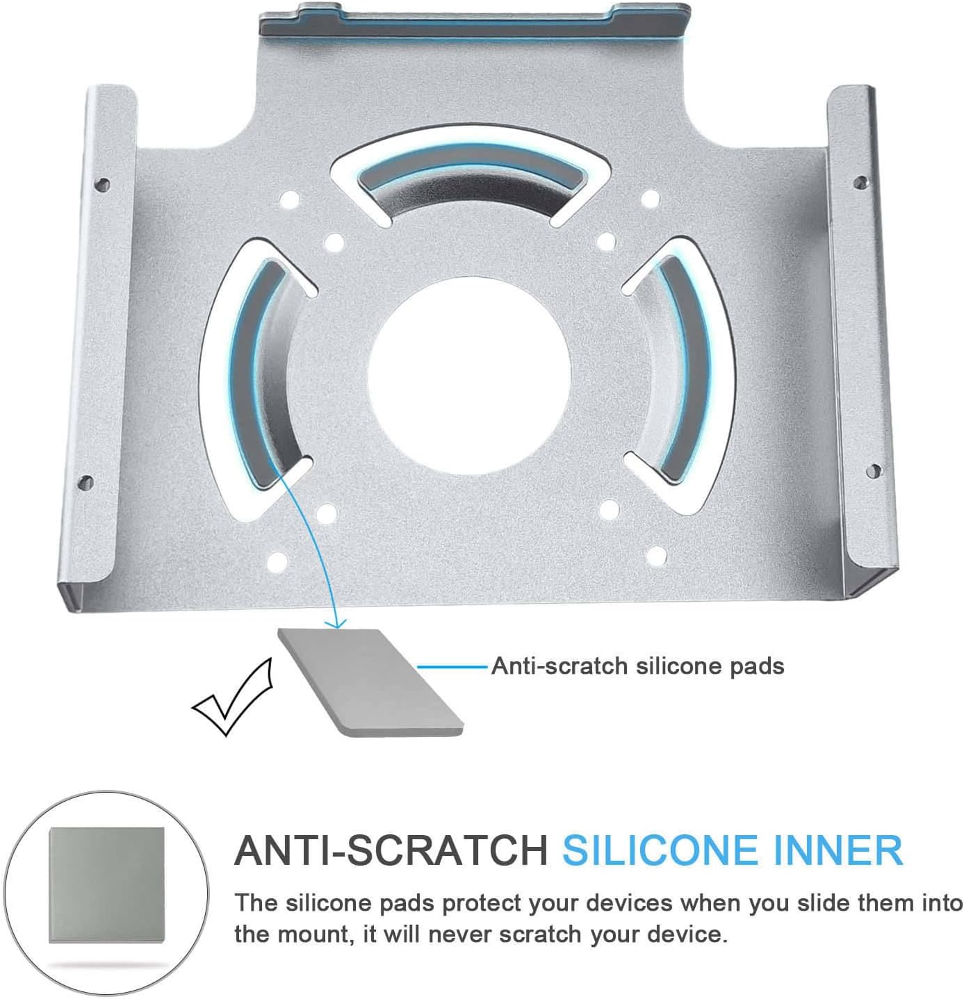 Detalle de IFCASE アルミニウム製VESAブラケット Mac mini用 シルバー・75mm/100mm対応