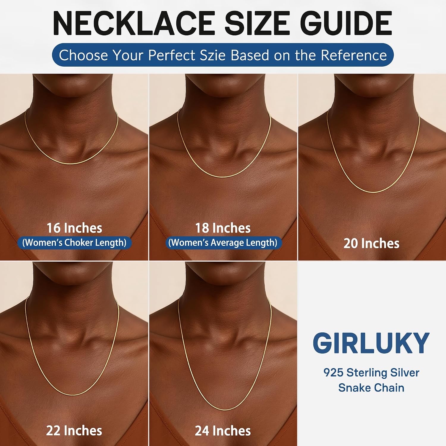 Detalle de Girluky Snake Chain Necklace 1.5mm