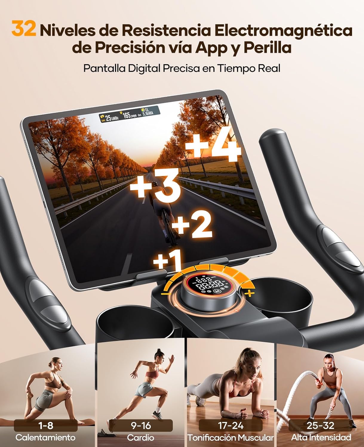 Thumbnail 2 de Toputure 2026 Bicicleta Estática Electromagnética con 32 Niveles, App y Pantalla Táctil