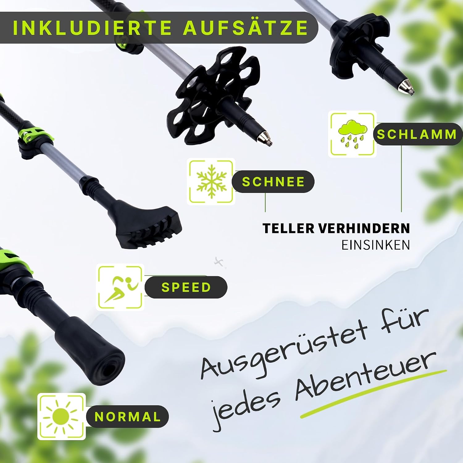 Detalle 2 de Alpteq Carbon Wanderstöcke Teleskop – ultraleichte Carbon- und Aluminium-Stöcke für Familie und Alltag