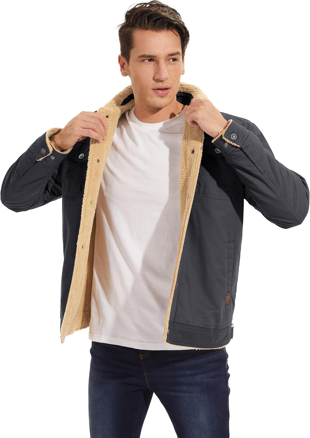 Thumbnail 6 de MAGCOMSEN Men's Sherpa-Lined Winter Jacket with Cotton Shell and 5 Pockets