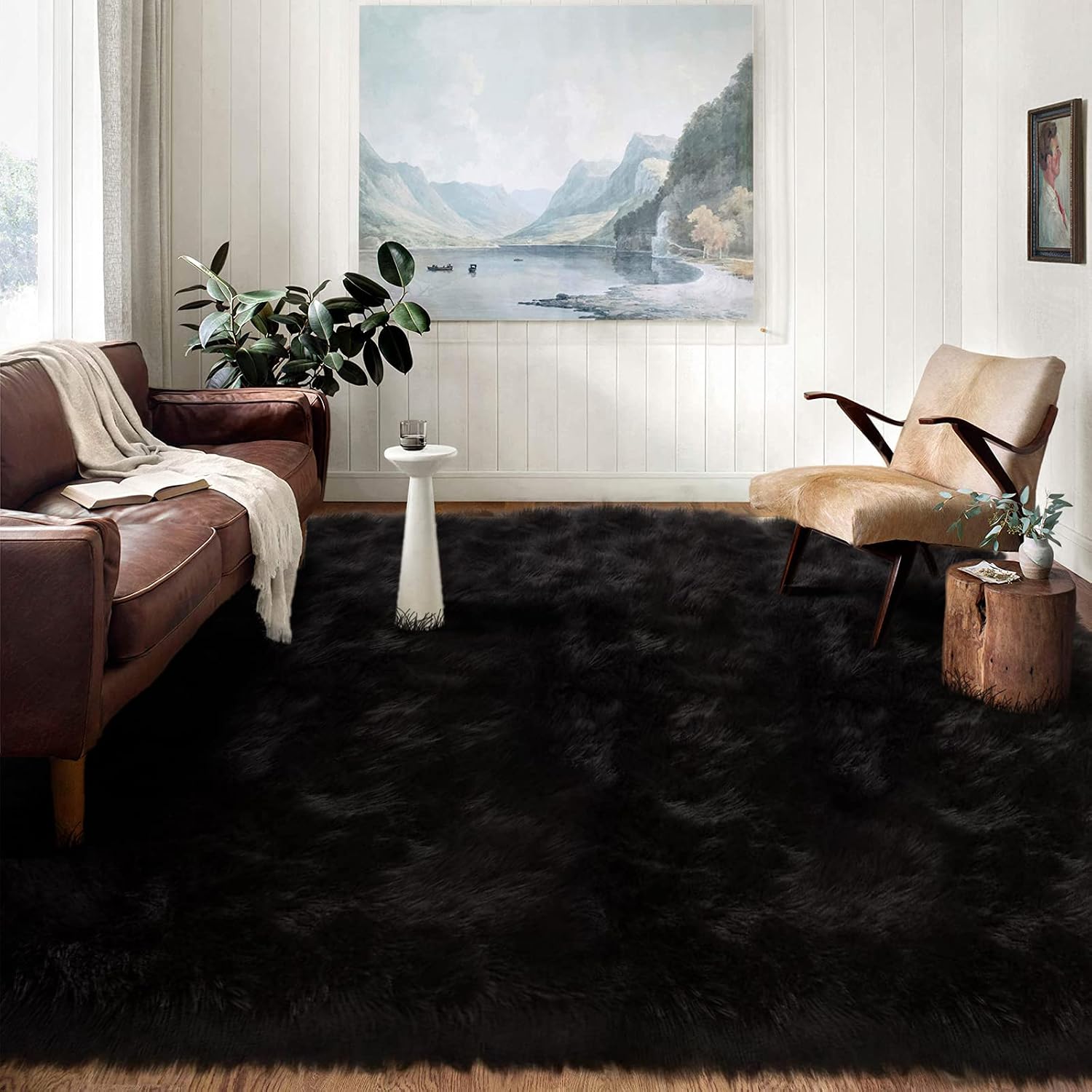 Detalle de Latepis 10x14 Faux Sheepskin Area Rug 🏠