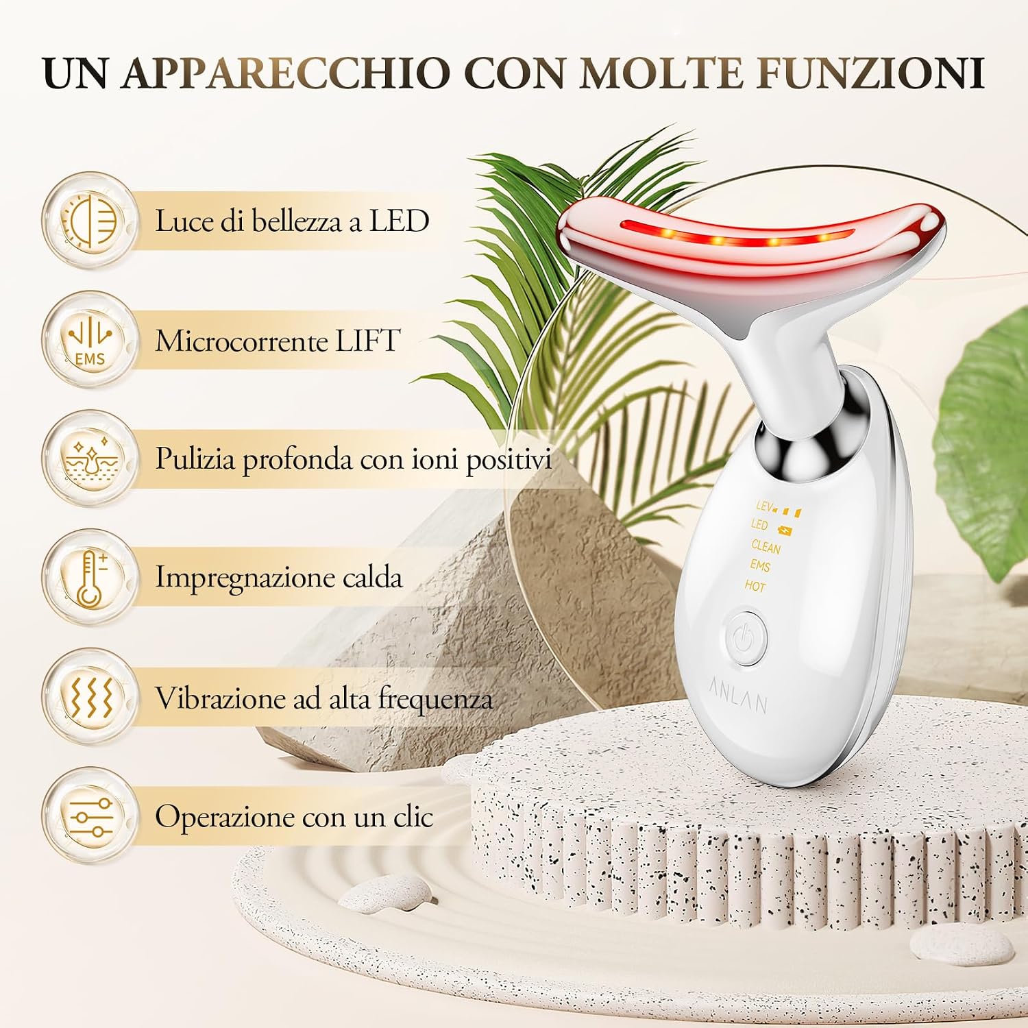 Detalle 2 de ANLAN Dispositivo Antirughe con impacco a 45 ℃ per viso e collo