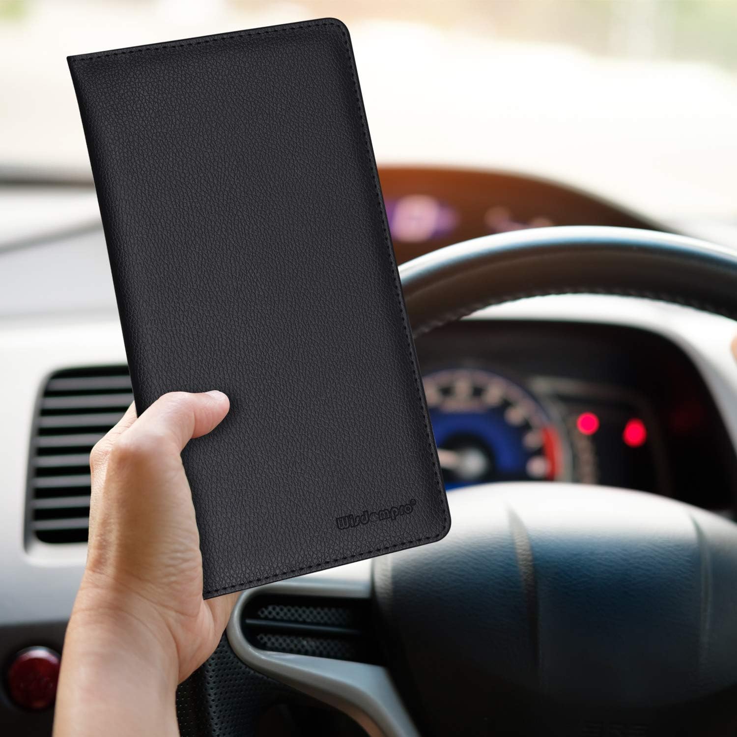 Thumbnail 6 de Wisdompro Car Document Holder Organiser: PU Leather Wallet for Insurance, Registration & ID Cards