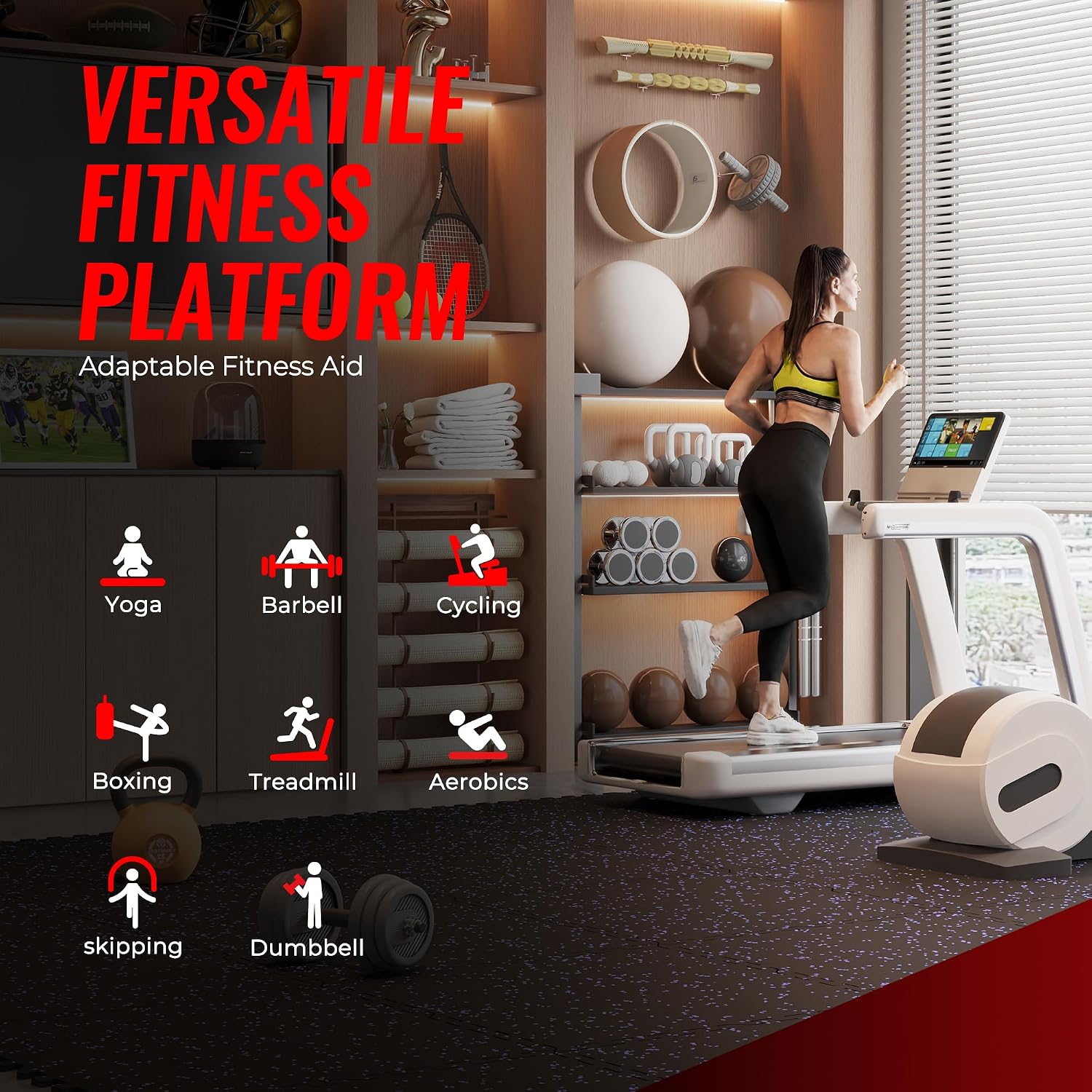 Detalle 2 de SUPERJARE 0.79" Extra-Thick Gym Floor Tiles 72 sq ft ๐