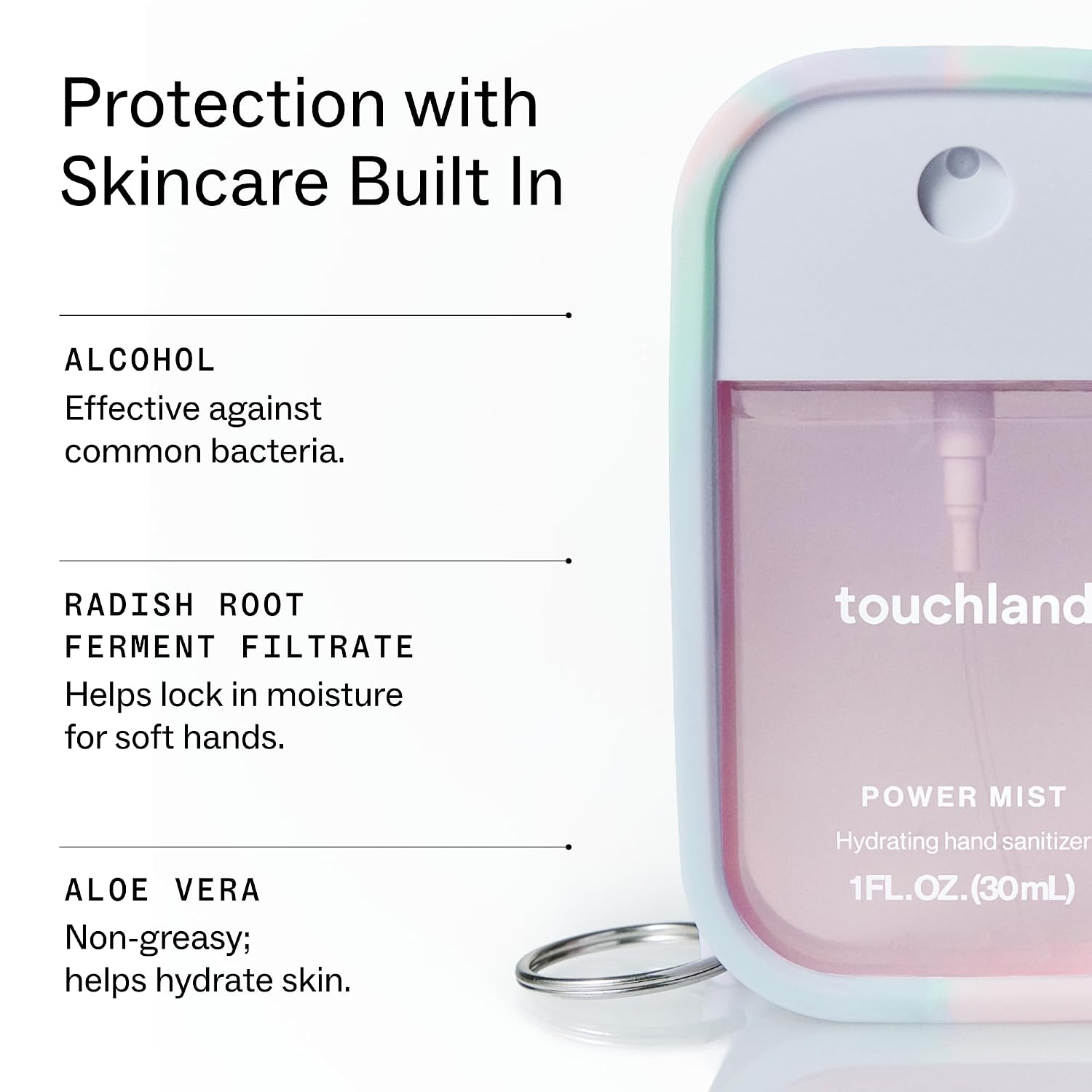 Detalle 2 de Touchland Cotton Candy Hand Sanitizer Mist & Matching Case Set, Travel Size