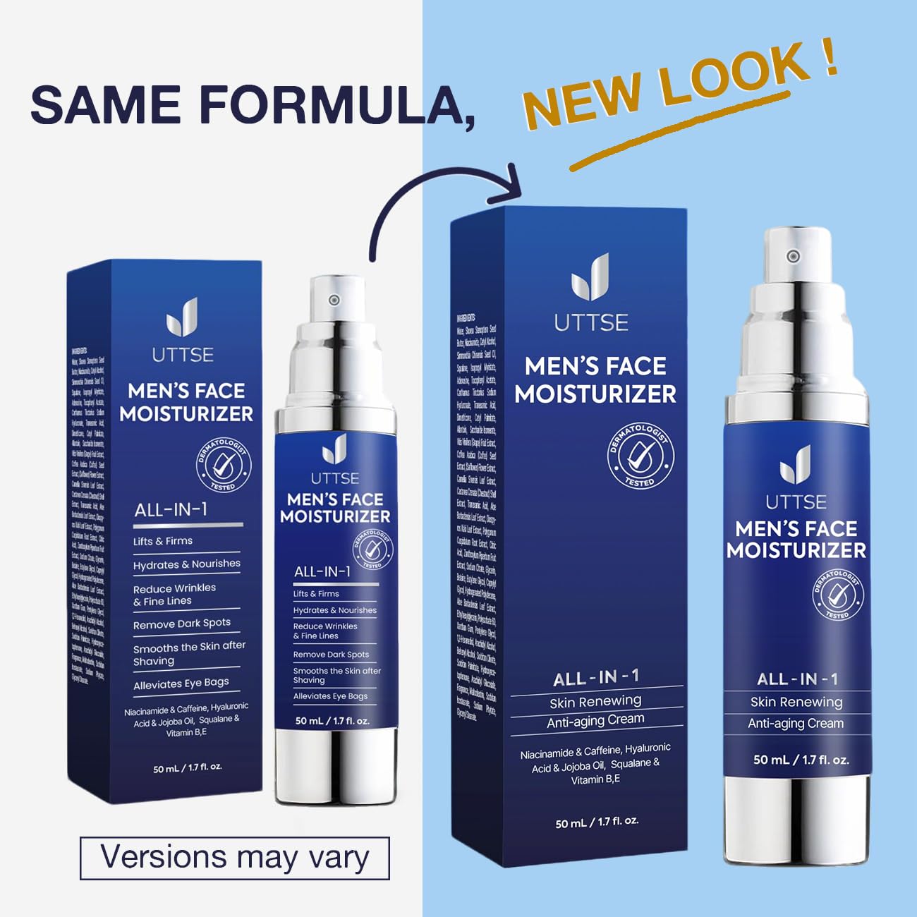 Thumbnail 1 de Uttse 6-in-1 Men's Face Moisturizer: 1.7 fl oz for Eyes, Skin, and Hydration