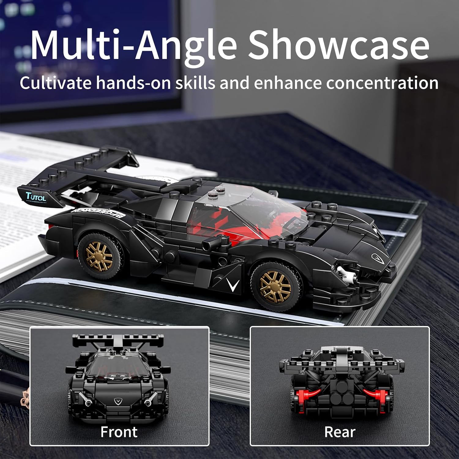 Detalle de Mould King 27061 Speed Champion Rennwagen 325 Teile