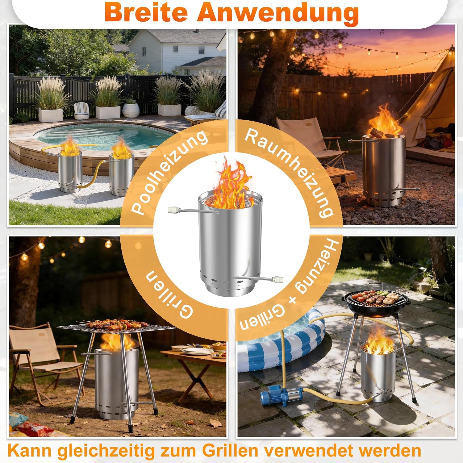 Detalle 2 de UISEBRT HKDY-O-(2*GJ10135) Pool Heaters, Wood-Fired Stainless Steel