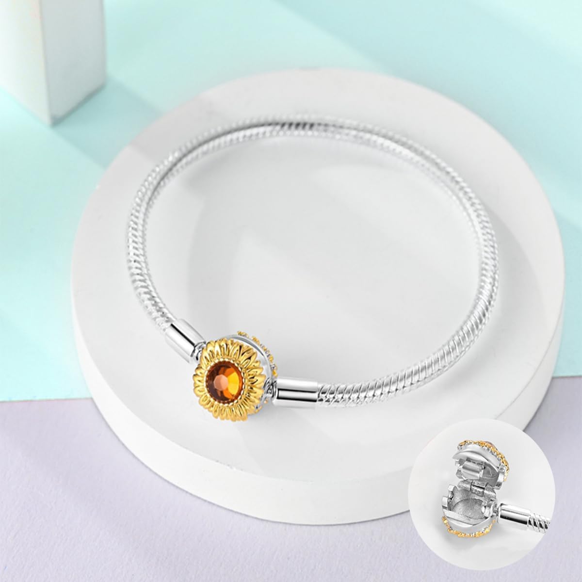Thumbnail 3 de ChenYuTe 925 Sterling-Silber Schlangenkettchen-Armband für Damen