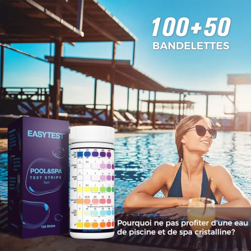 Thumbnail 1 de EASYTEST 7 en 1 – Testeur pour Eau de Piscine et Spa, 150 bandes