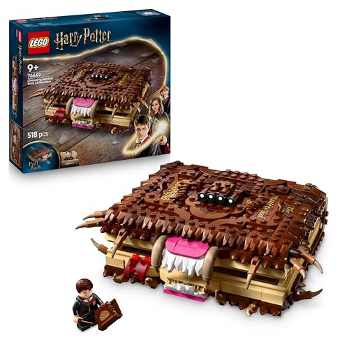 Detalle de LEGO Harry Potter 76449 Monstruoso Libro de los Monstruos Mordedor con carga manual y minifigura de Neville Longbottom