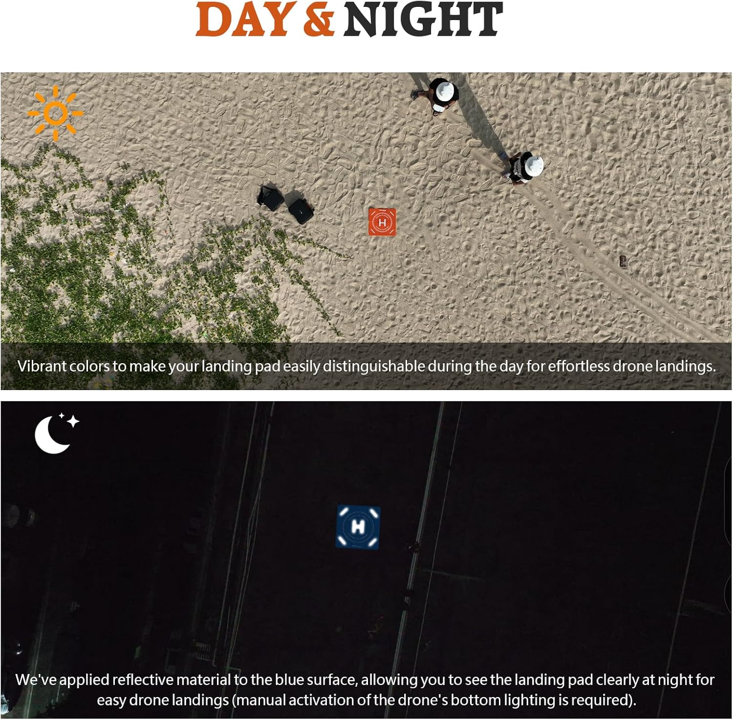 Thumbnail 2 de FPVtosky Nighttime Reflective Large Drone Landing Pad (25.2 in / 64 cm) – foldable, waterproof and weighted