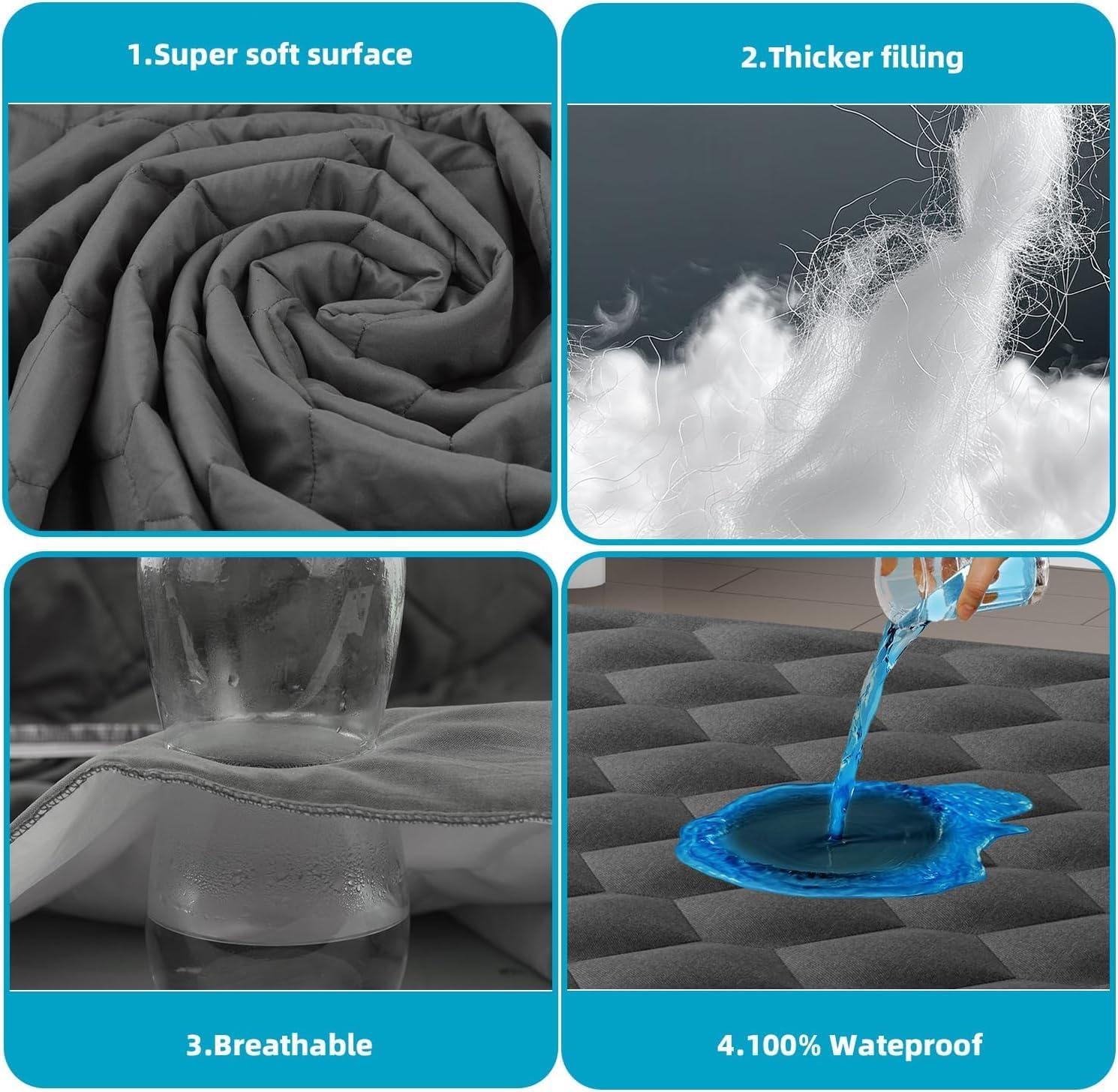 Detalle de Hapiclody King waterproof mattress protector