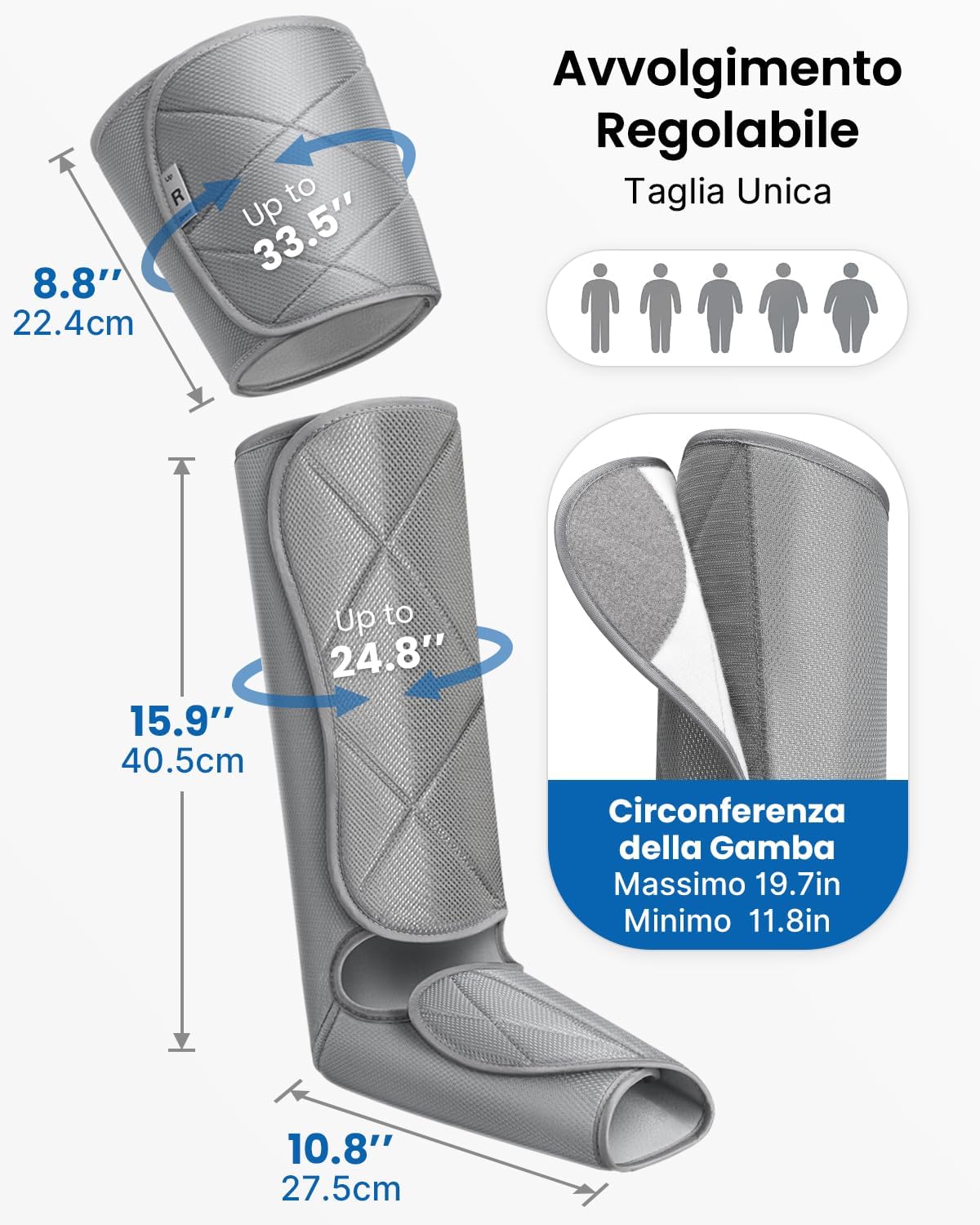 Thumbnail 5 de RENPHO massaggiatore gambe a compressione d’aria per piedi, polpacci e cosce con telecomando