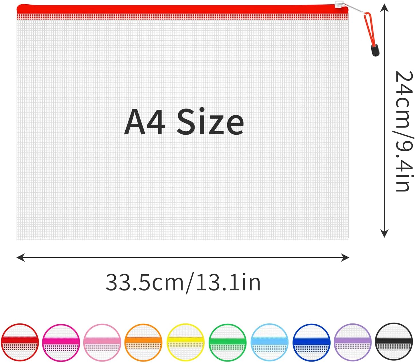 Thumbnail 1 de Plastic Wallets A4 Zipped Wallets 33.5 x 24cm