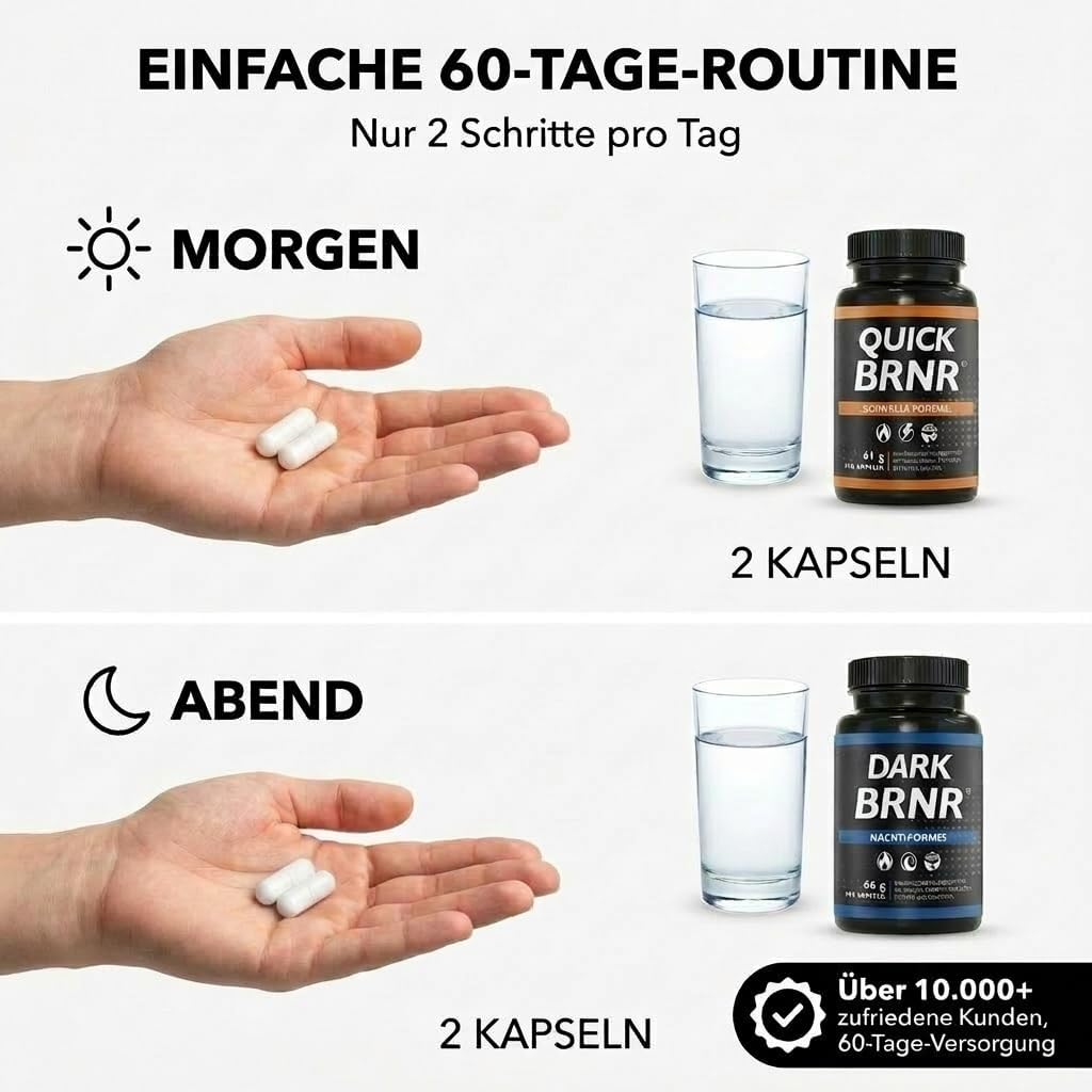 Detalle 2 de QUICK + DARK BRNR Stoffwechsel Tag&Nacht 24h Paket, 240 Kapseln