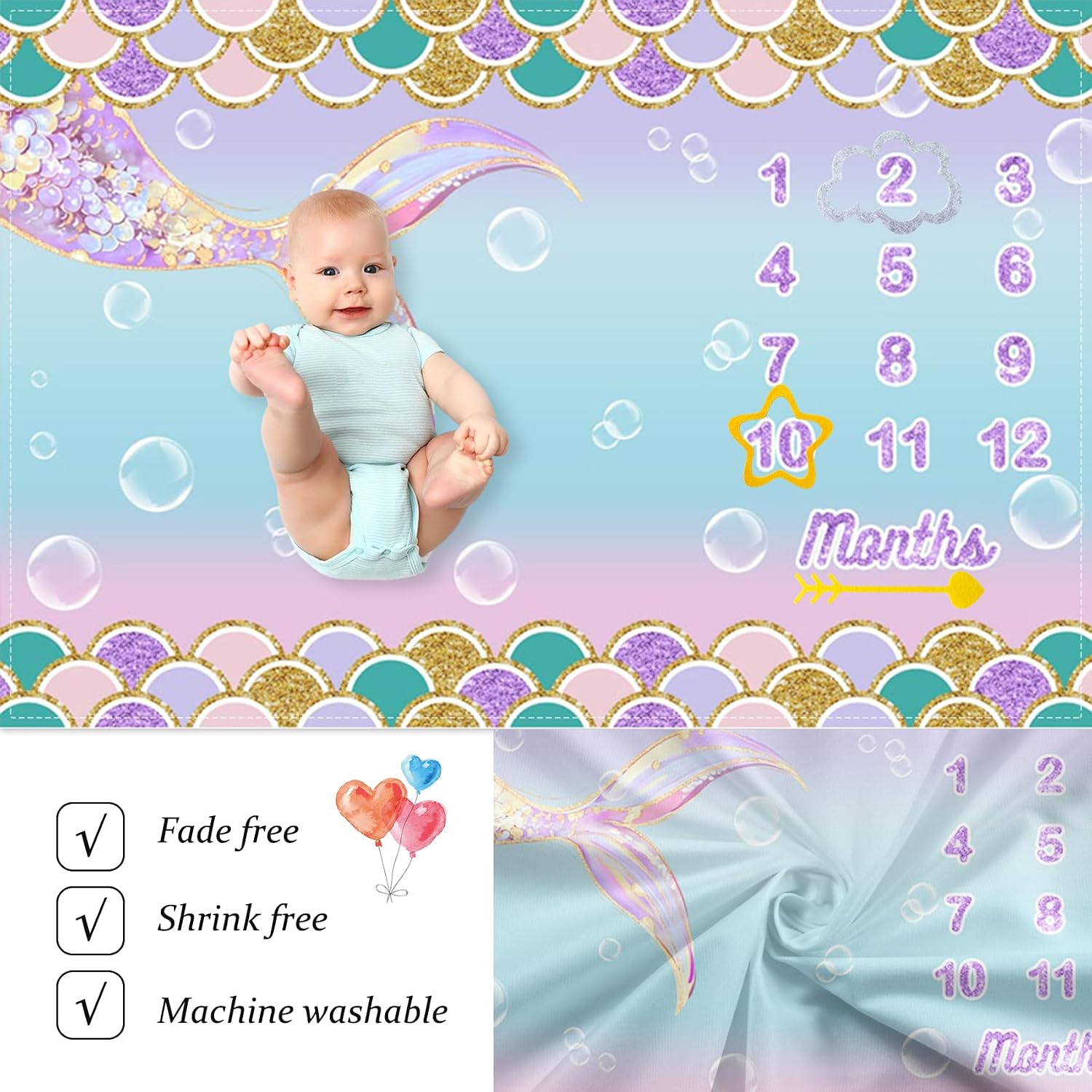 Thumbnail 6 de CSFOTO Baby Milestone Blanket 60 x 40 Inches