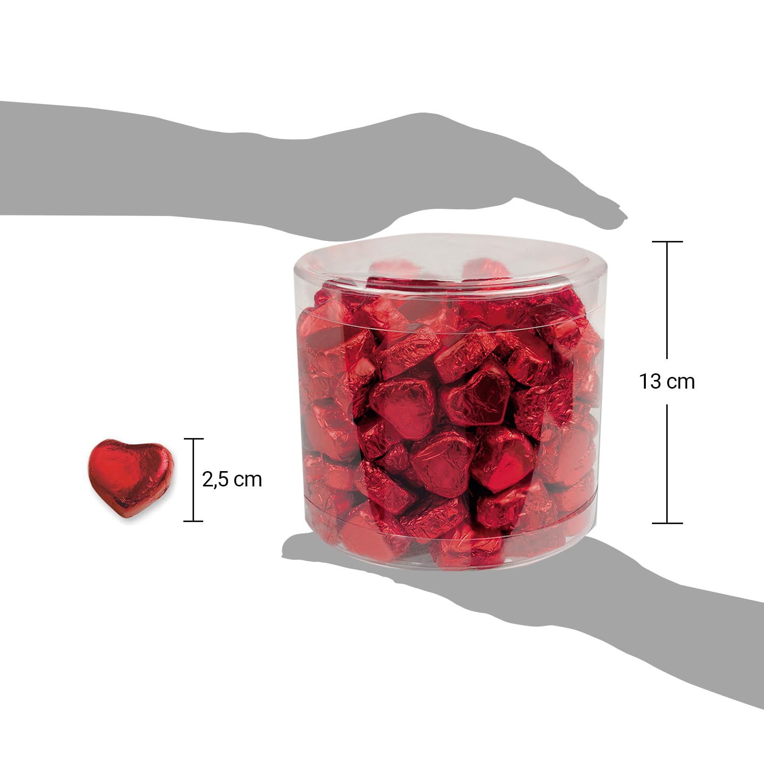 Detalle de Günthart 150 Stück rote Schokoladen Herzen mit Nougatfüllung – Nougatcreme, Kaffeezeit