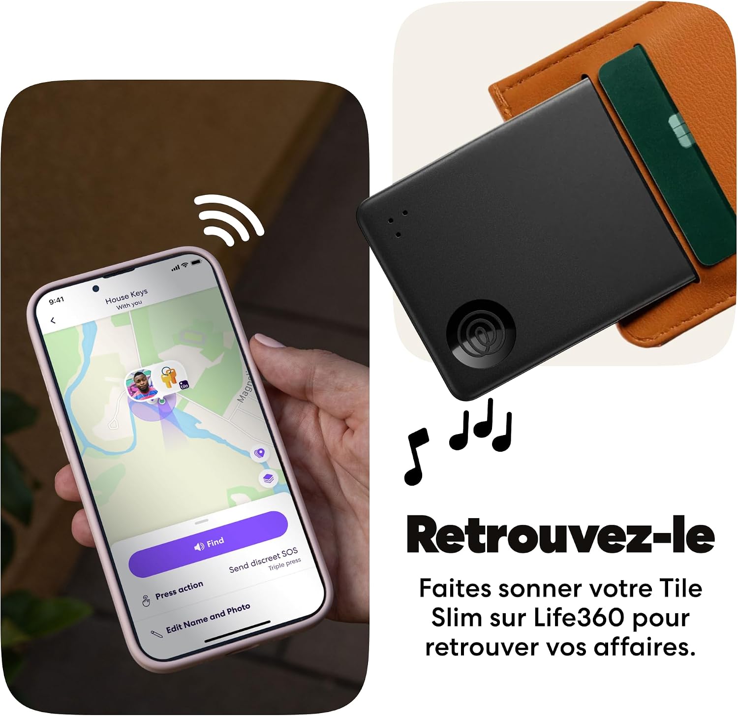 Thumbnail 3 de Life360 Tile Slim – Détecteur de Portefeuille et Tracker Bluetooth (Noir) pour iOS & Android
