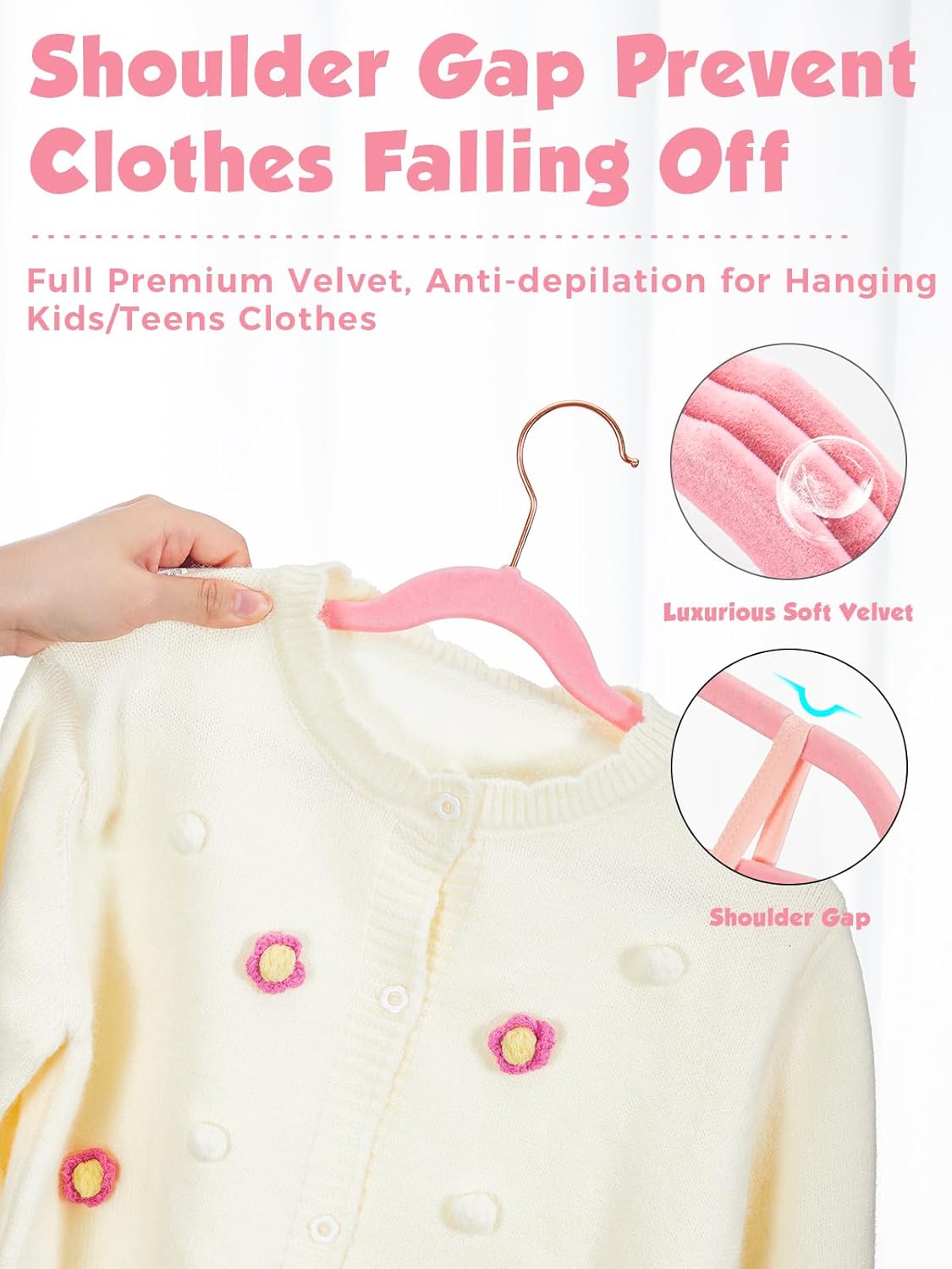 Thumbnail 2 de Smartor Kids Velvet Hangers 14 in, 50-pack