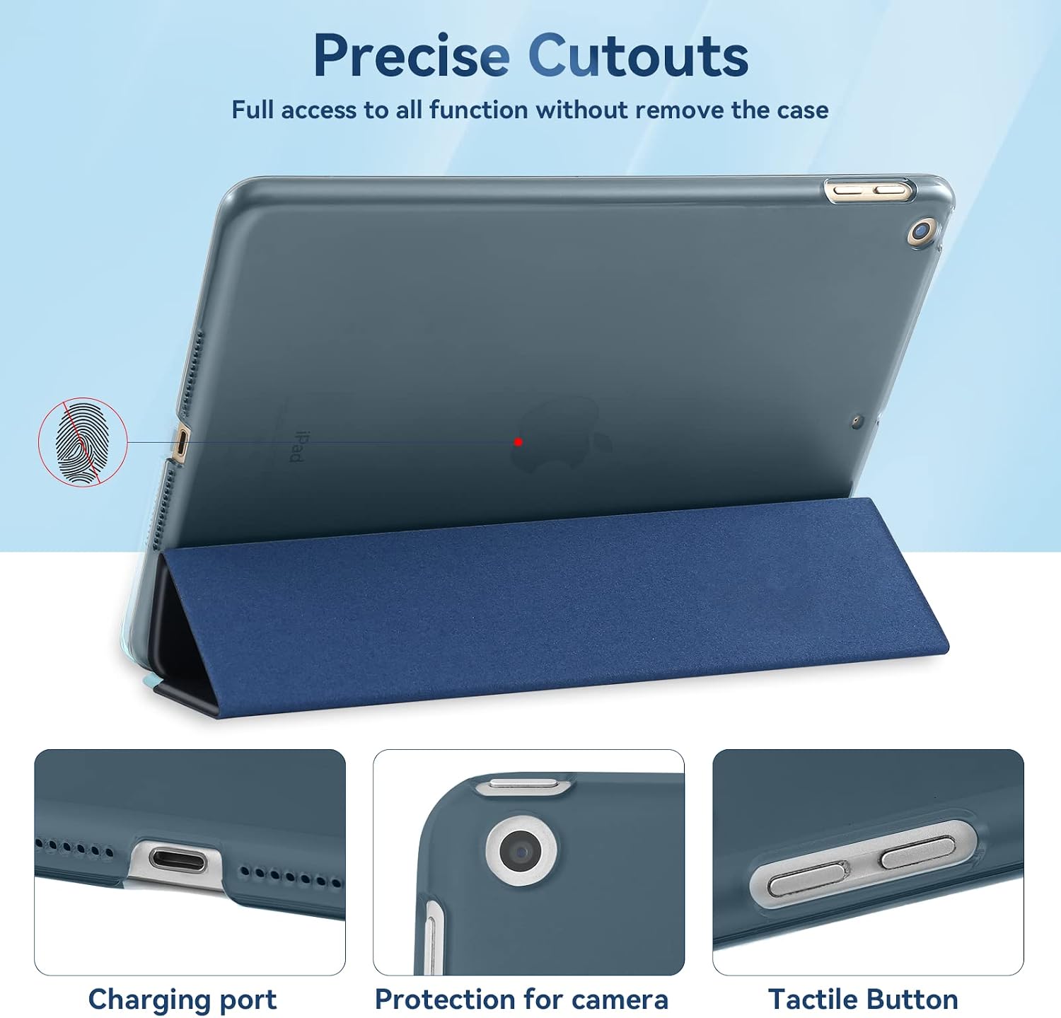 Detalle 2 de 4UBonLife Coque iPad 9,7 Bleu foncé