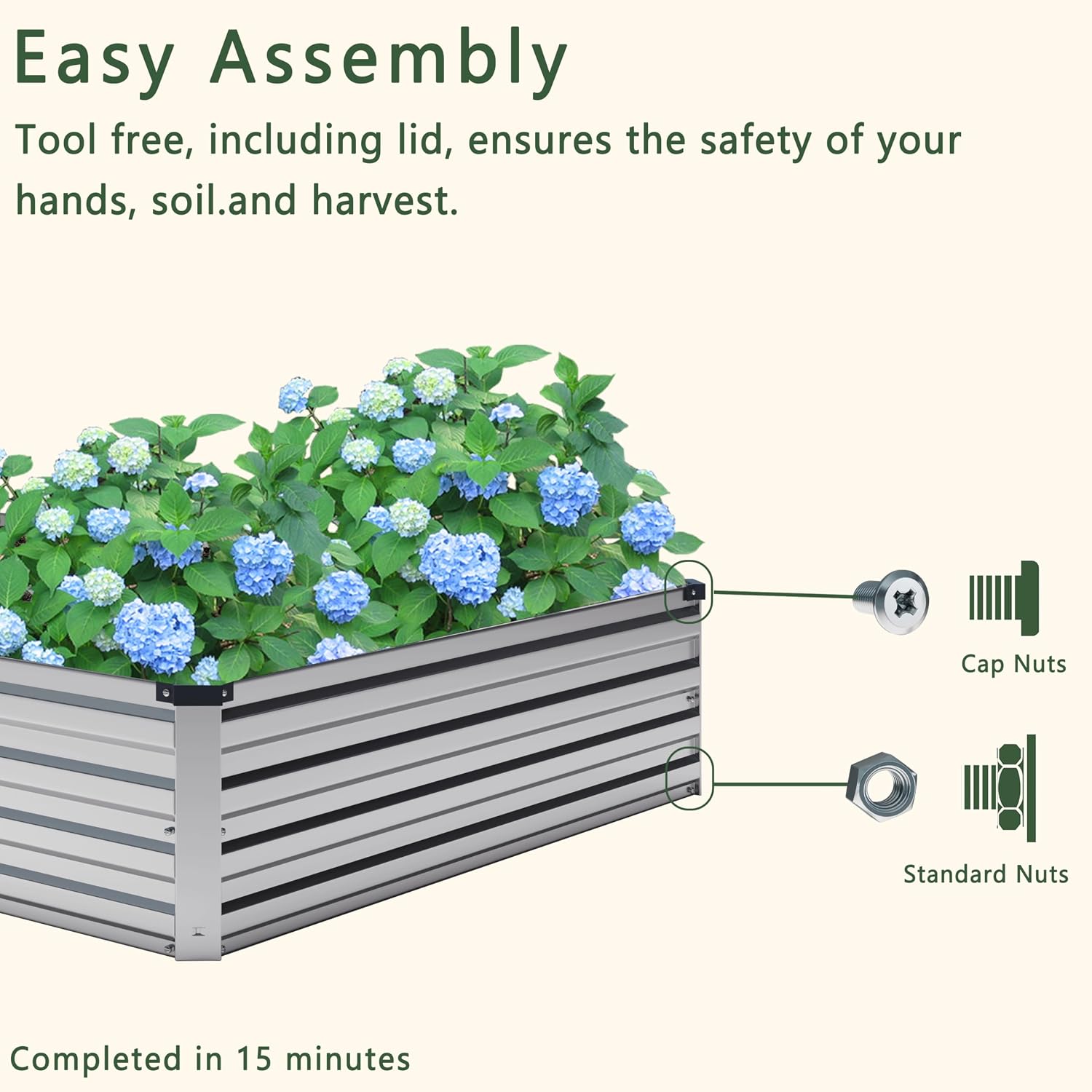 Thumbnail 6 de DIIYIV 2-Piece 12 x 4 x 1 ft Galvanized Raised Garden Bed Kit