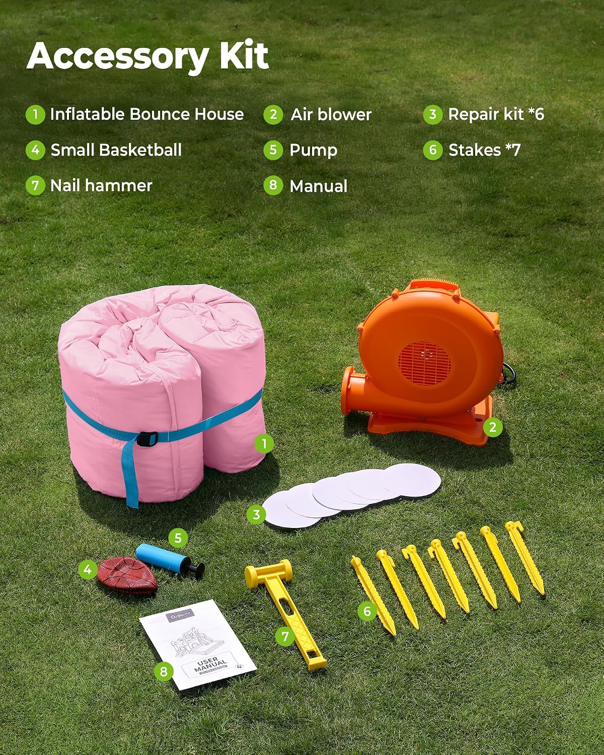 Thumbnail 6 de Outfunny Inflatable Bounce House 450W blower 🏰