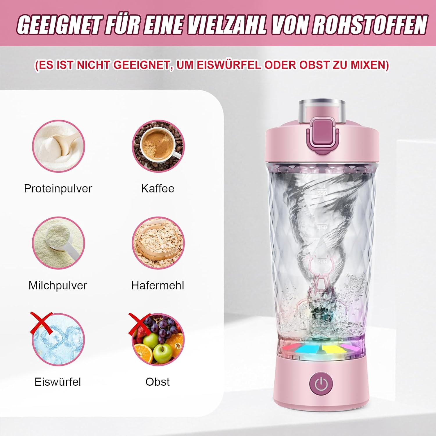 Detalle 2 de SOARFLY Shaker Elektrisch 650ML Pink
