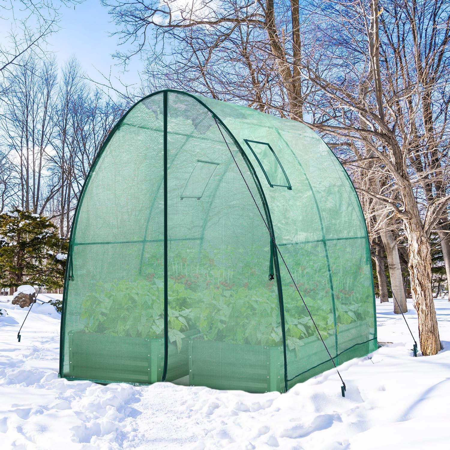 Thumbnail 6 de Ohuhu polytunnel greenhouse 180x180x200 cm