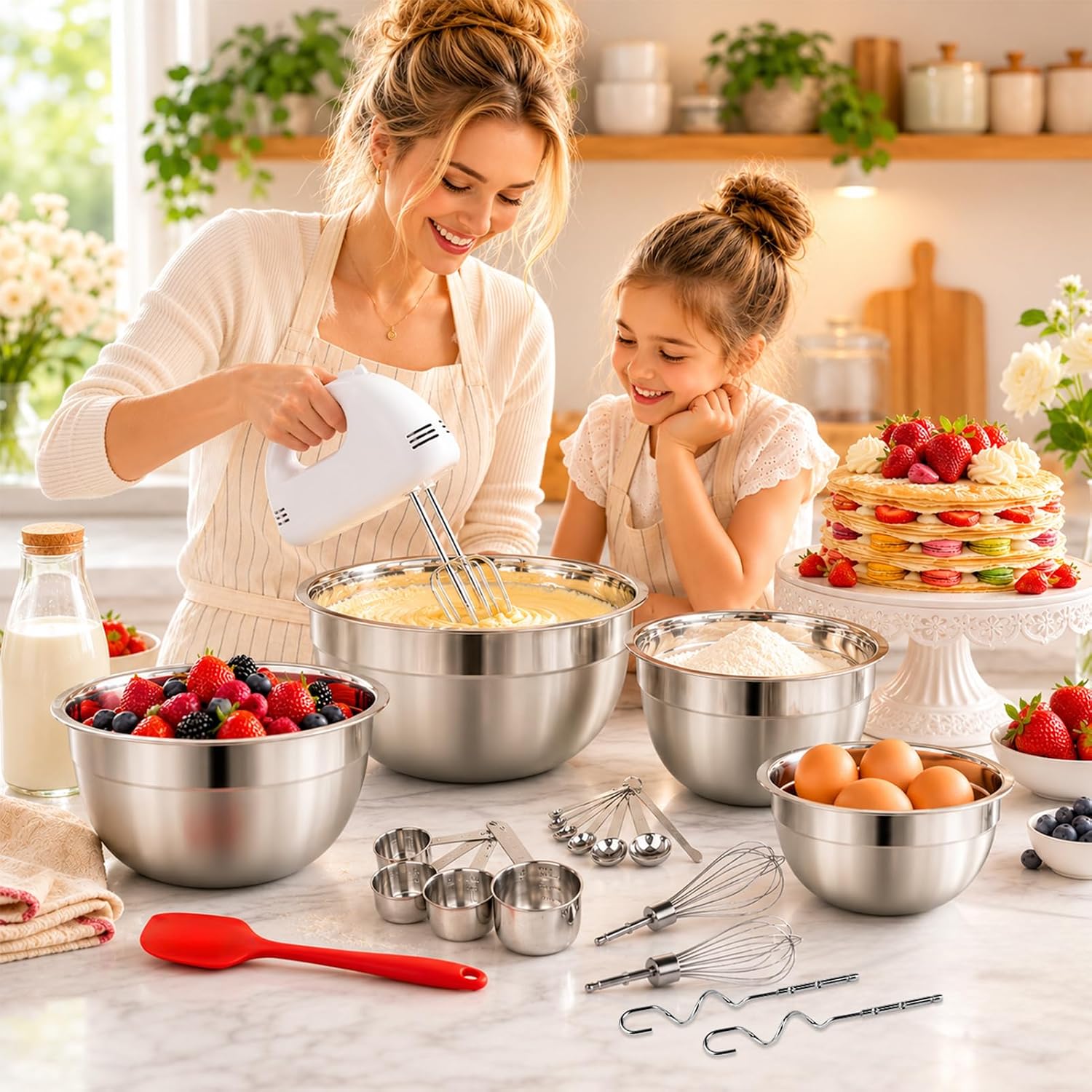 Thumbnail 1 de 5-Speed Electric Hand Mixer with 200W Motor