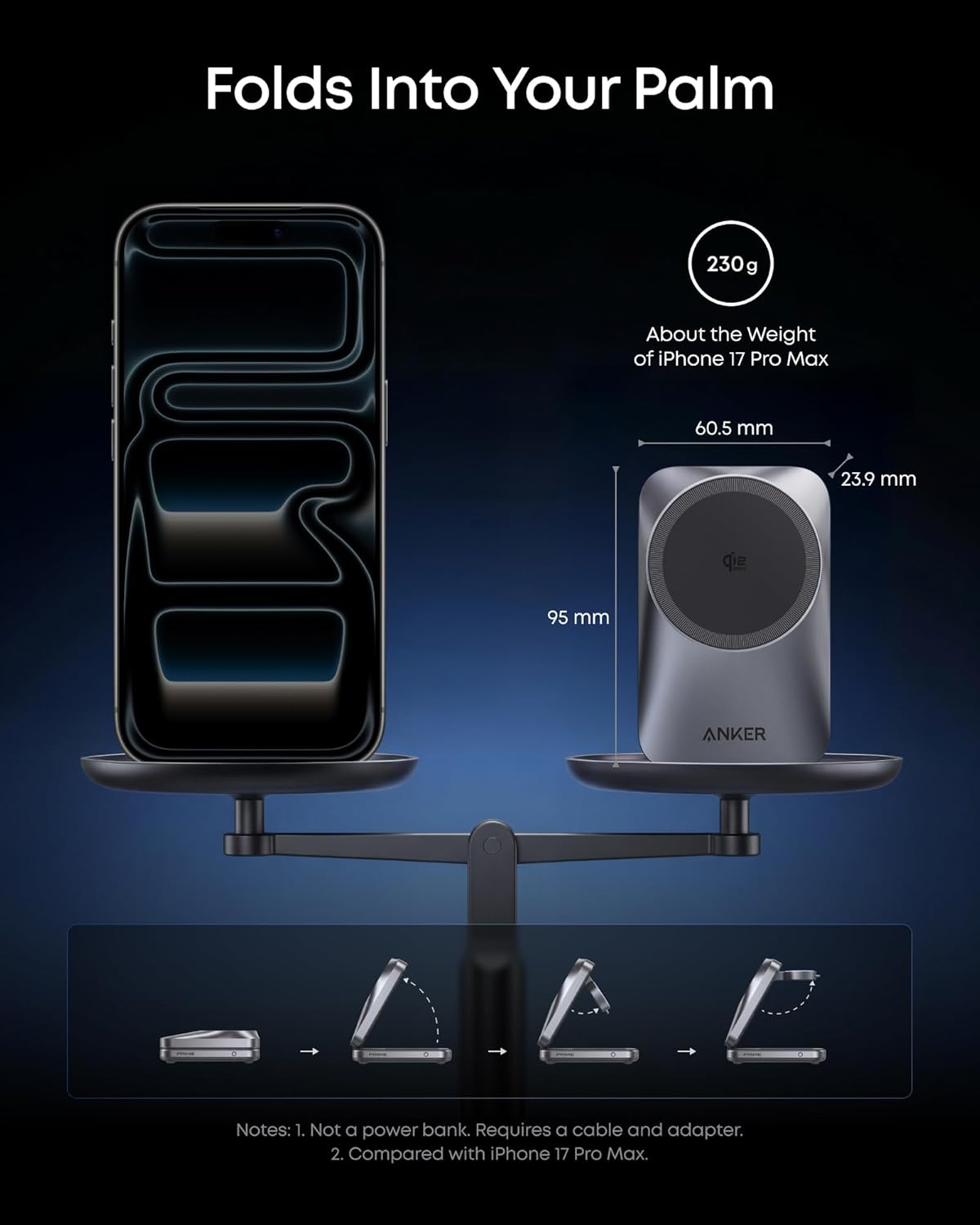 Thumbnail 3 de Anker Prime 3-in-1 Wireless Charger: Compact, Quiet and Ready for iPhone 17/16, Apple Watch & AirPods