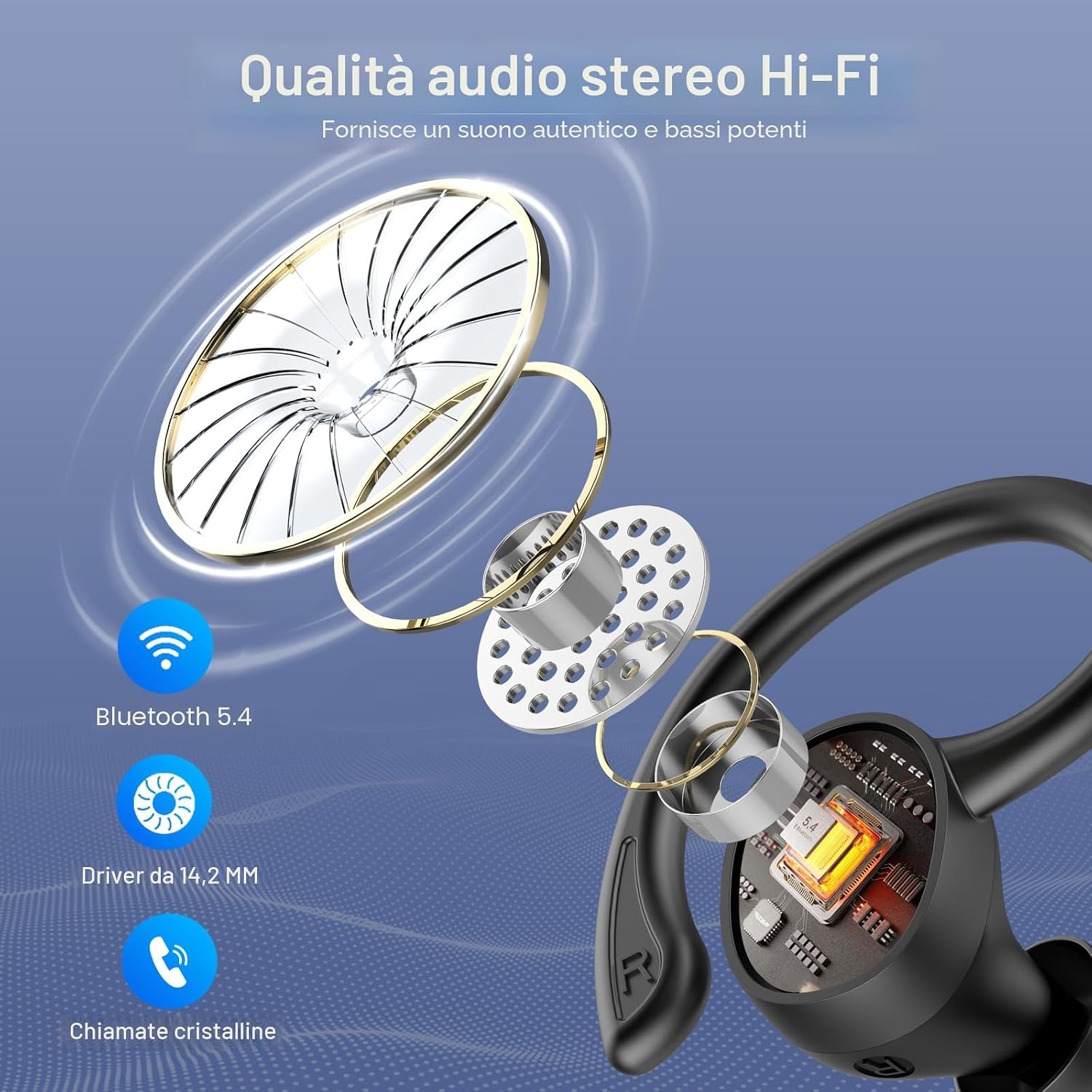 Thumbnail 4 de Cuffie Bluetooth Sport Q38 68 Ore