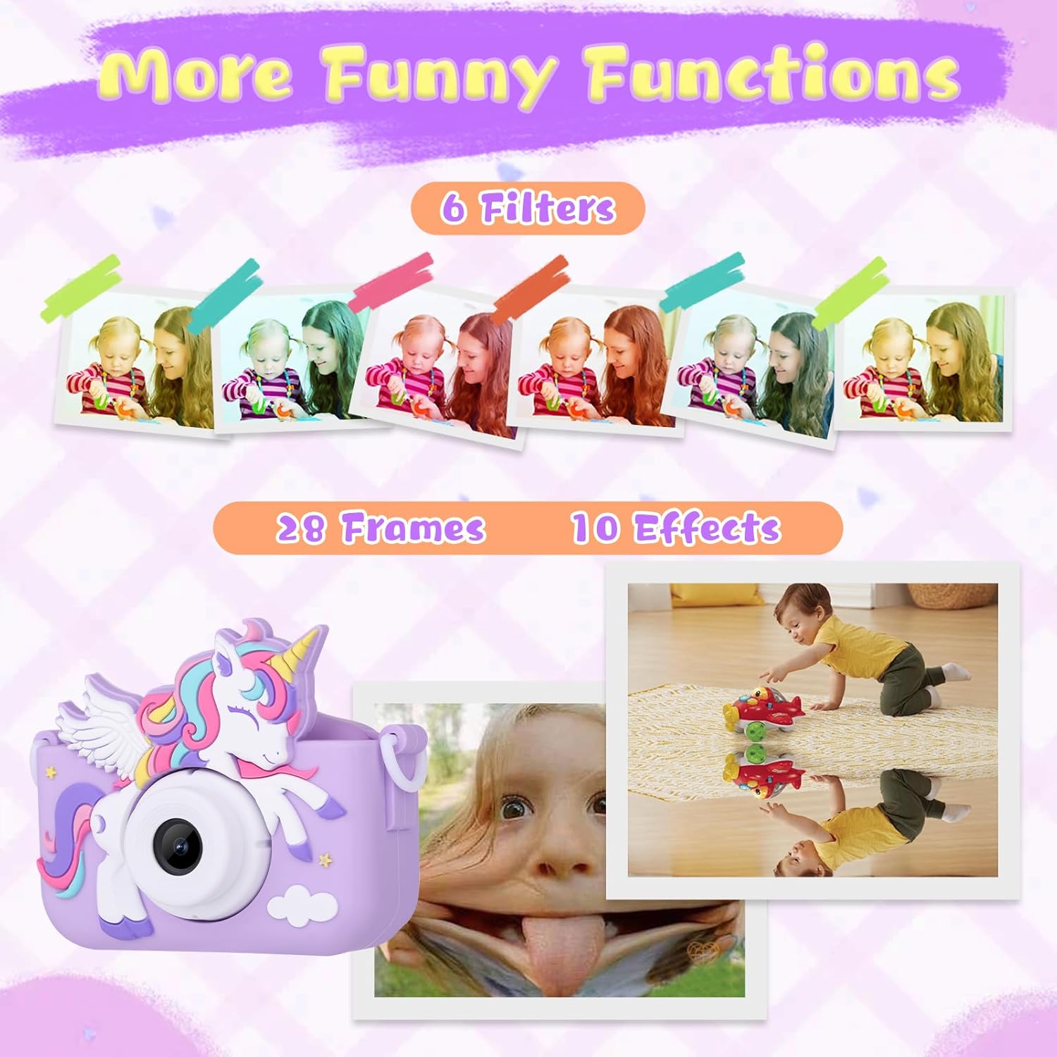 Thumbnail 4 de Envyvip Unicorn Toys Camera HD 1080P 32GB