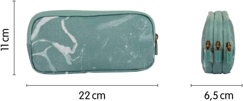 Detalle 2 de MILAN Seria Lava zielony piórnik z 3 przegrodami, 22 × 11 × 6,5 cm