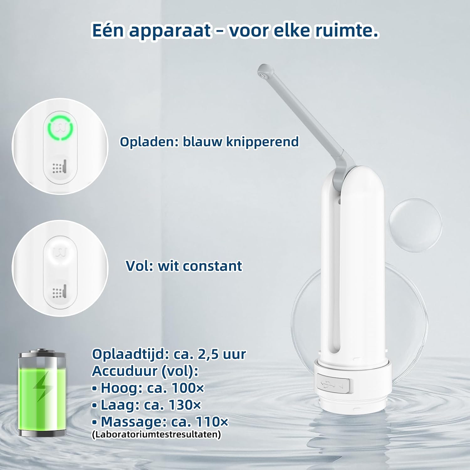 Thumbnail 6 de Wkvupy 9515D draagbaar elektrisch reisbidet met IPX7 en draaibaar mondstuk
