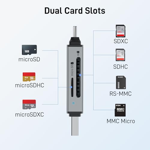 Thumbnail 5 de Acer USB-C Dual Slot SD Card Reader: USB-C/USB-A, Simultaneous SD & MicroSD Reading