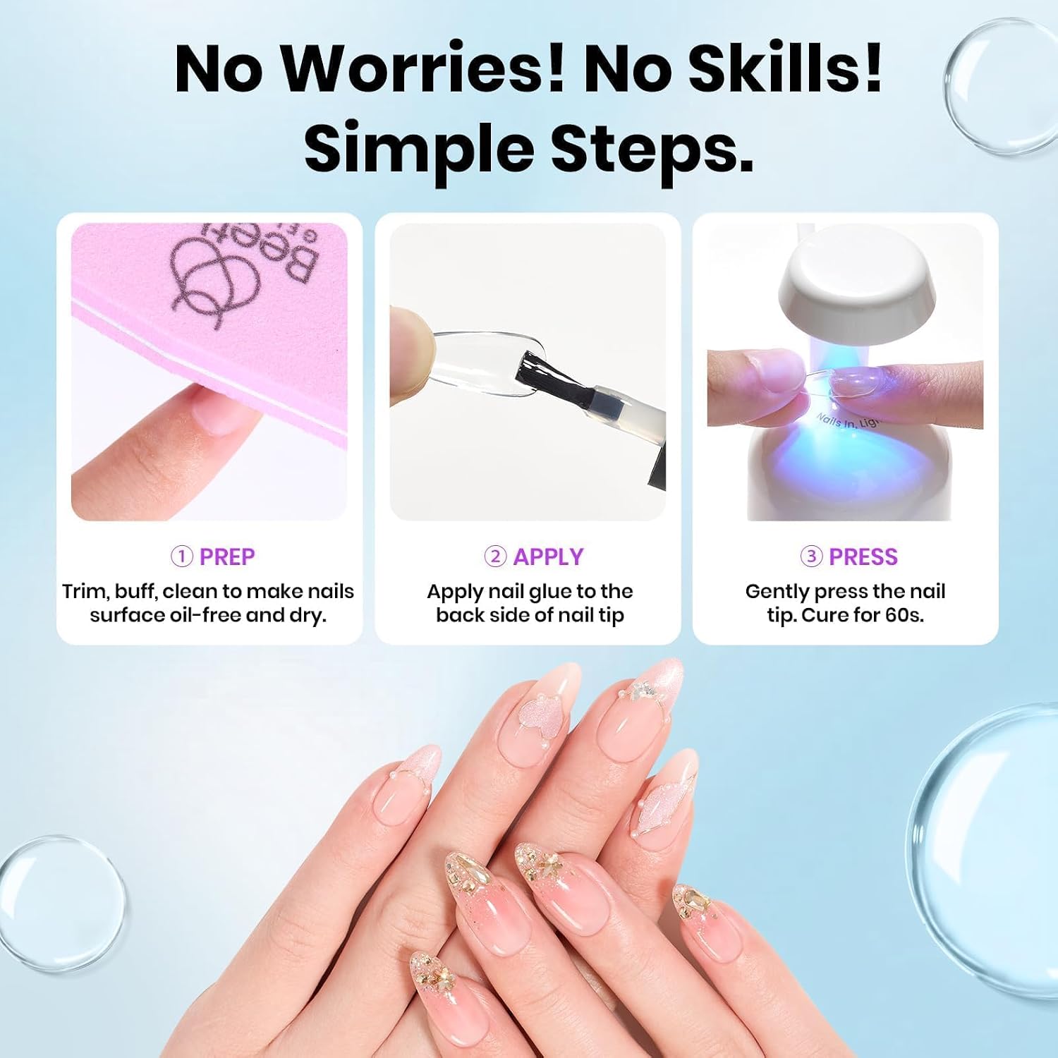 Thumbnail 4 de Beetles 9 in 1 Gel Nail Glue for Acrylic Tips (2 x 10ml) — UV/LED Cured False Nail Adhesive