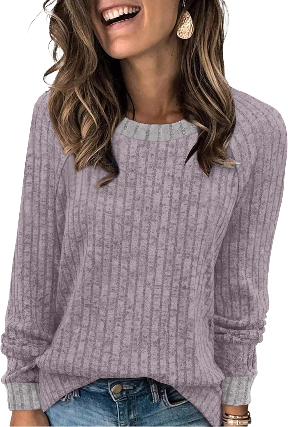 Thumbnail 6 de WIHOLL Long Sleeve Color Block Sweater for Women