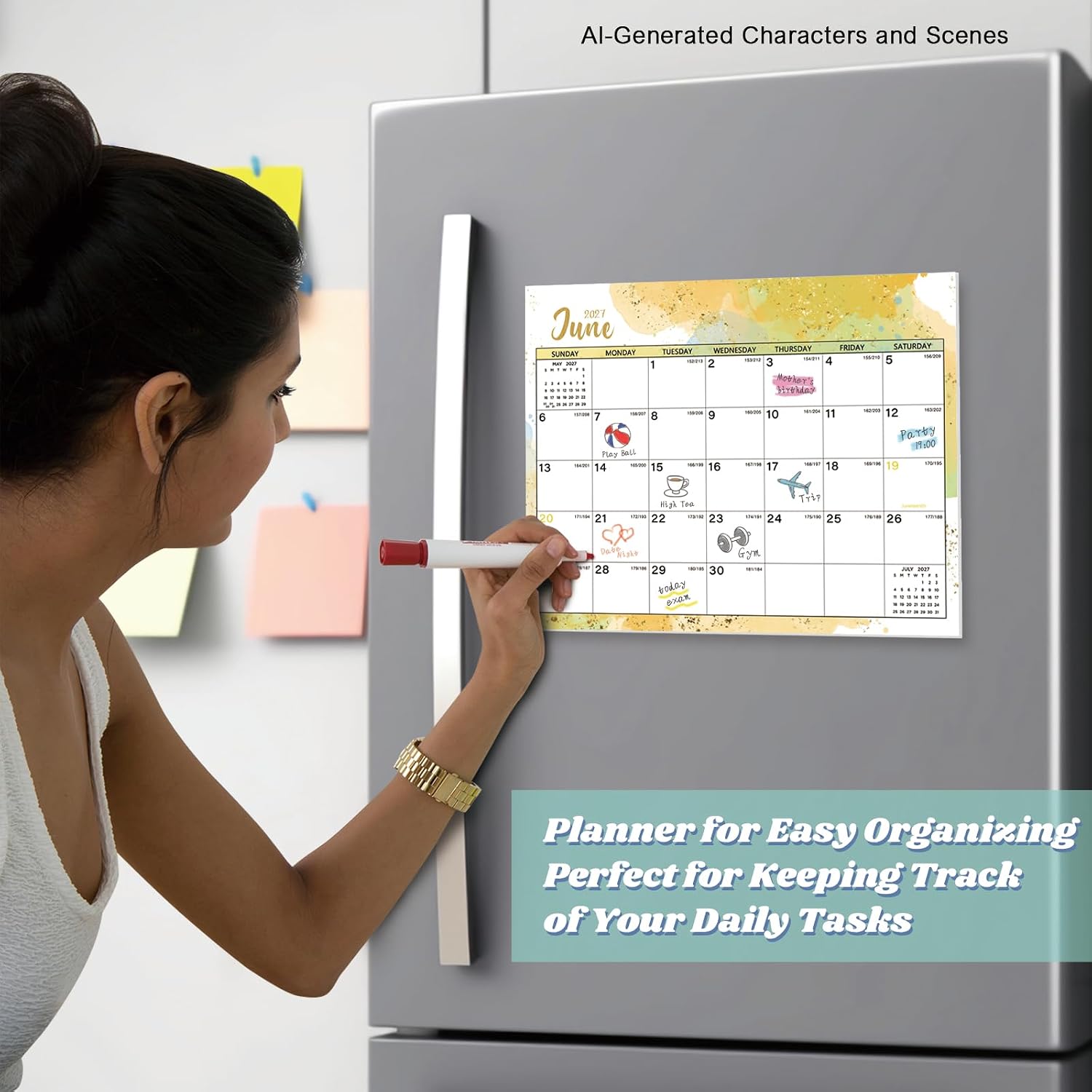Thumbnail 6 de XISIDO 2026–2027 Magnetic Refrigerator Calendar, 18-Month, 11 x 8.5 Inches