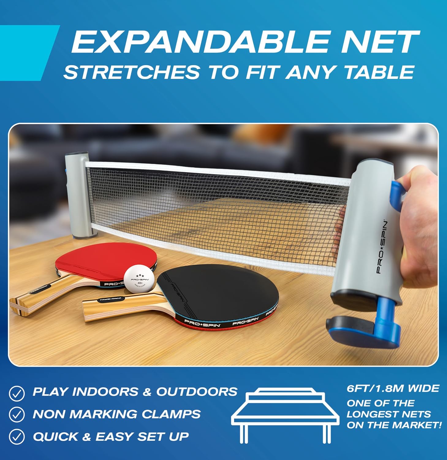 Detalle de PRO-SPIN Portable Table Tennis Set 72