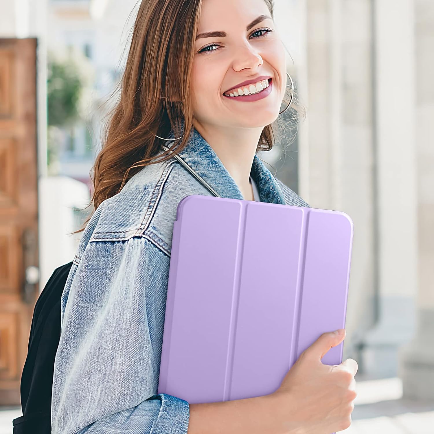 Detalle 2 de drivego Hülle für iPad 11. Generation (A16 2025) & iPad 10.9 (2022) mit Stifthalter, Trifold-Ständer und Auto-Sleep/Wake – Lila