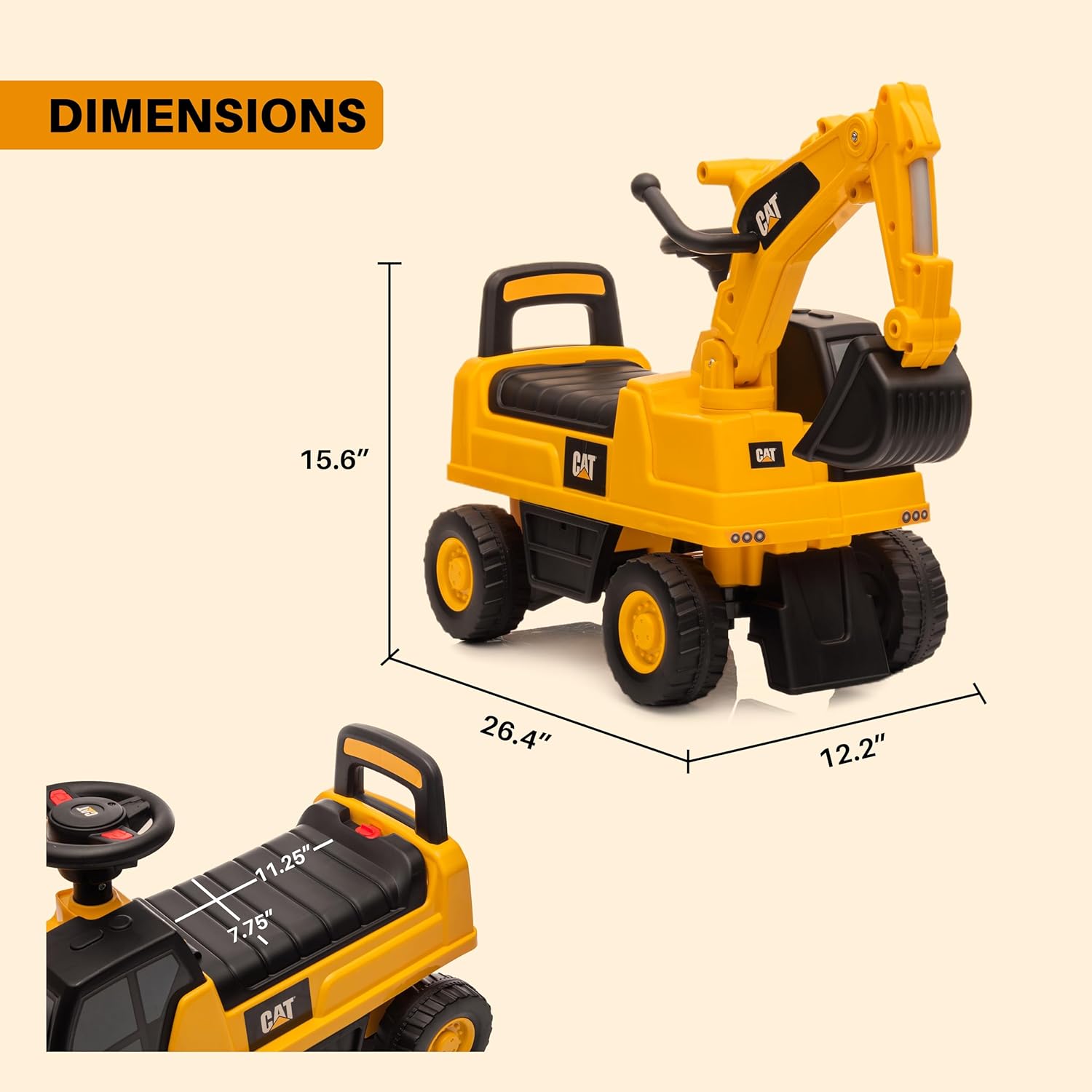 Thumbnail 5 de Best Ride On Cars CAT Excavator 🚜