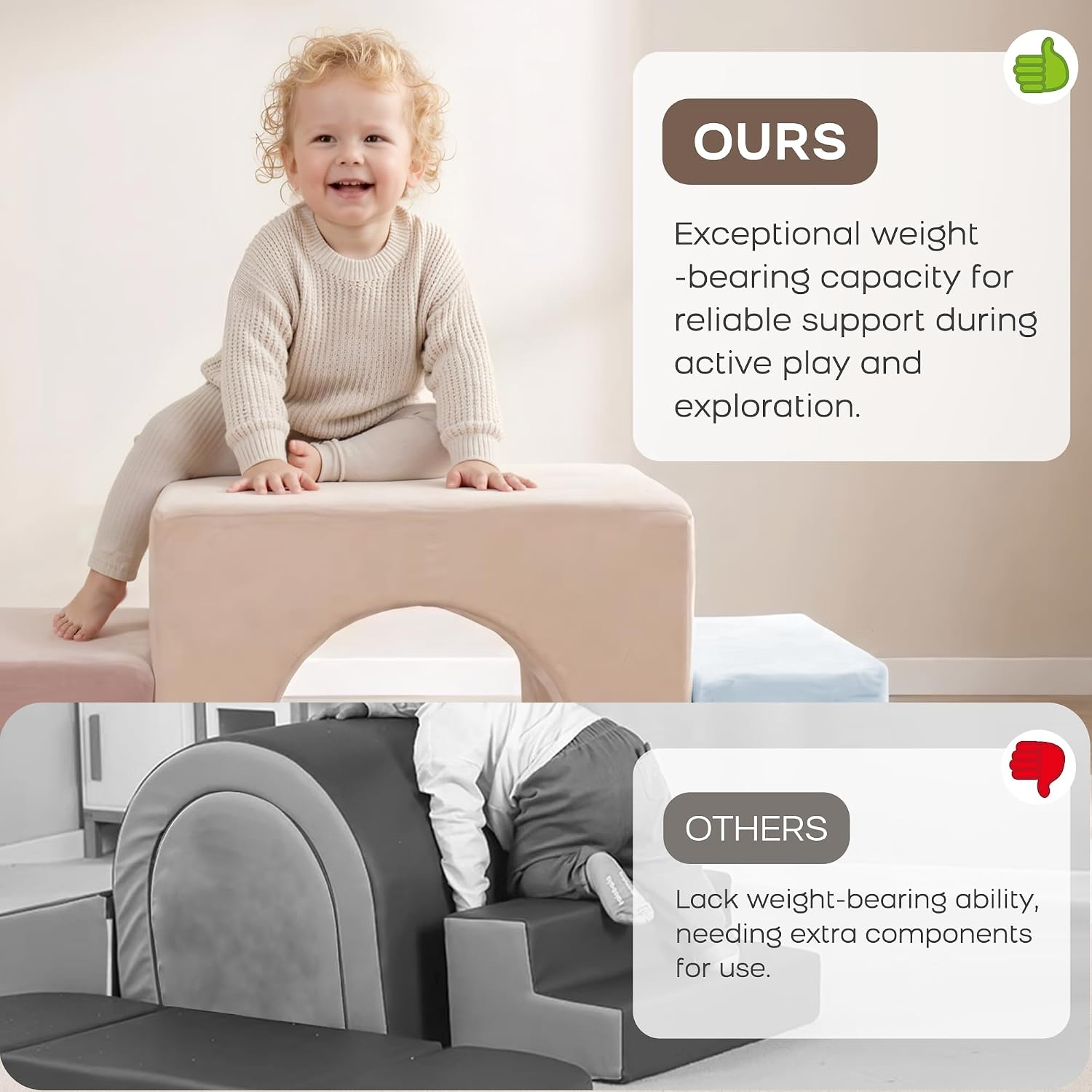 Thumbnail 6 de BanaSuper Kids Soft Play Set: 7 Foam Climbing Blocks for Indoor Sensory Play
