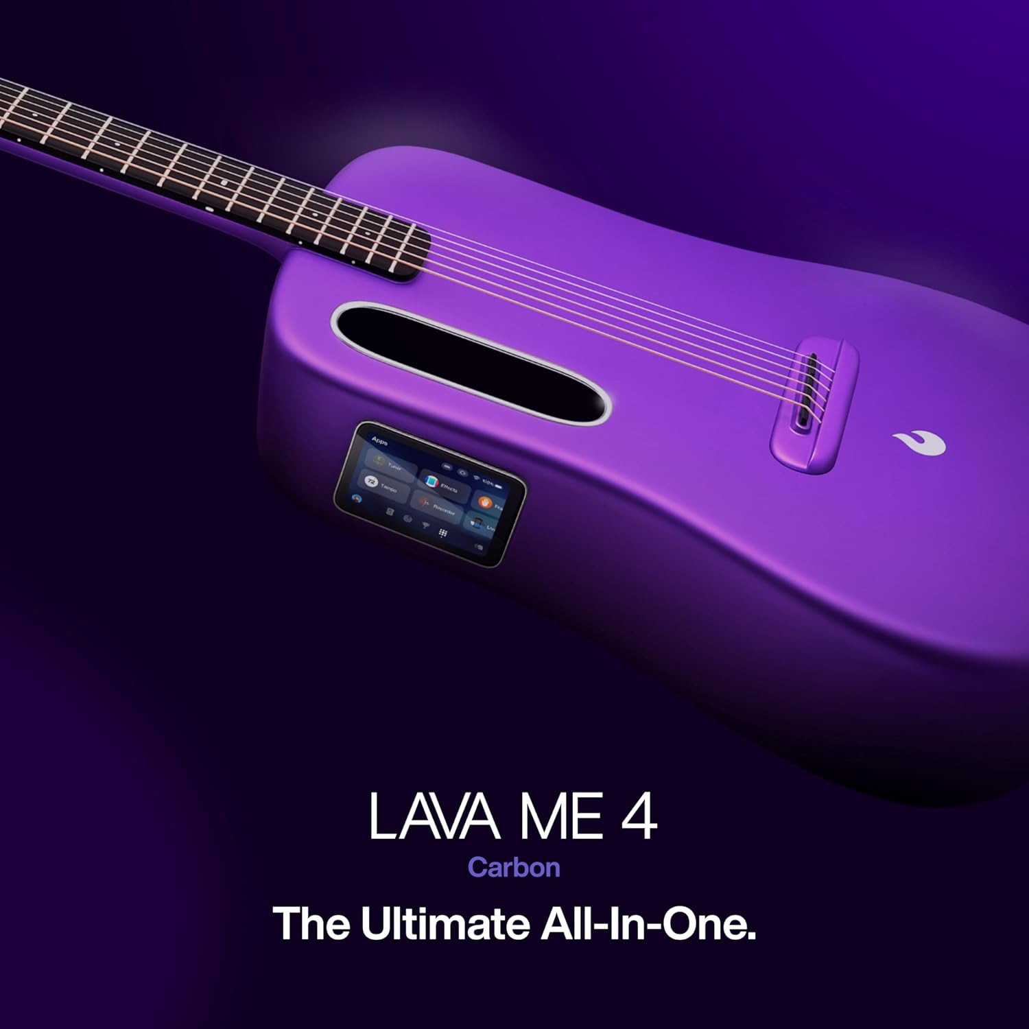 Detalle de LAVA ME 4 electro-acoustic carbon fibre travel guitar with 3.5" touch screen (right-handed)