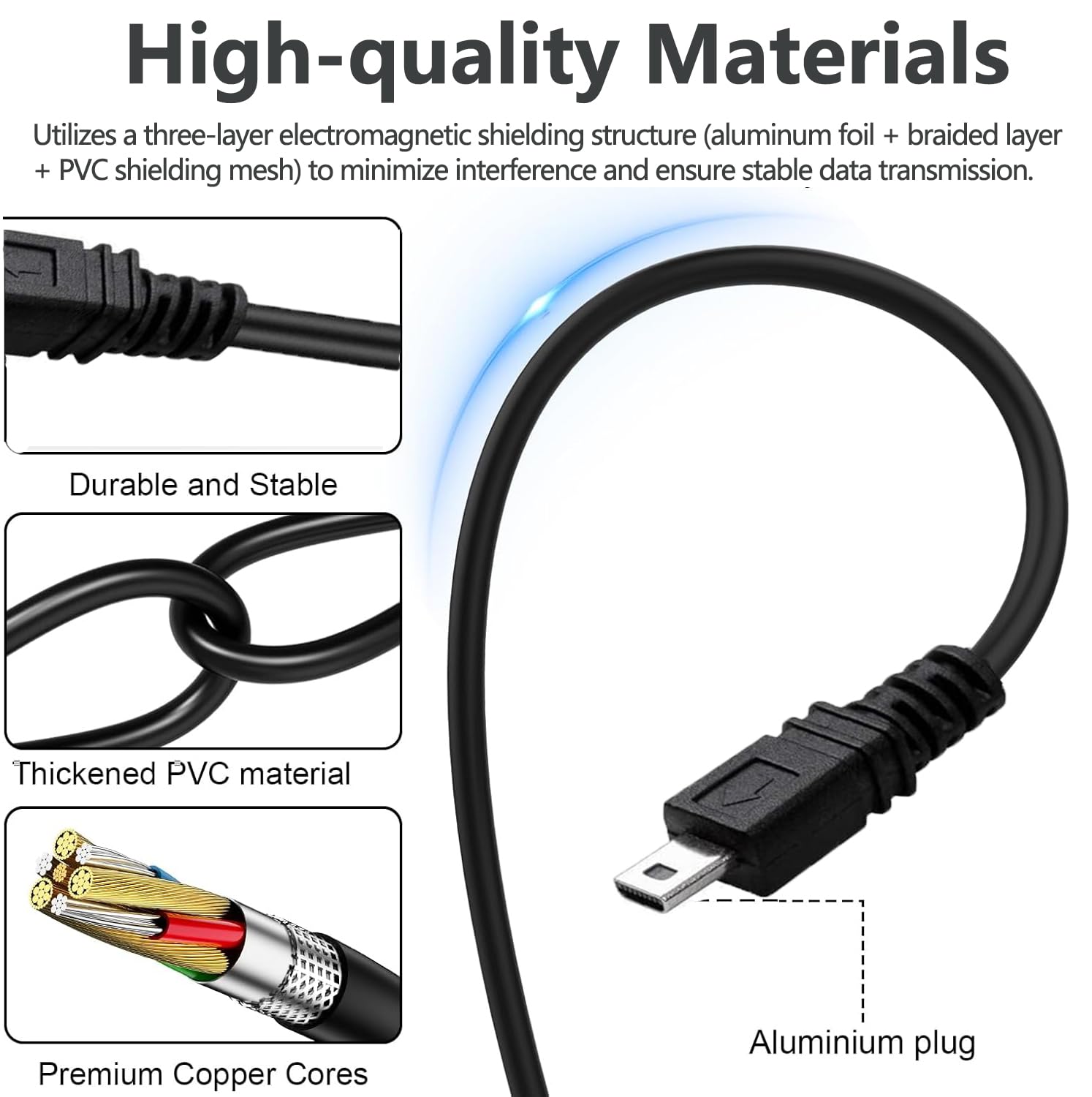 Detalle de USB Photo Transfer Charging Cable: USB-C to UC-E6 for Nikon Cameras (1.5m)