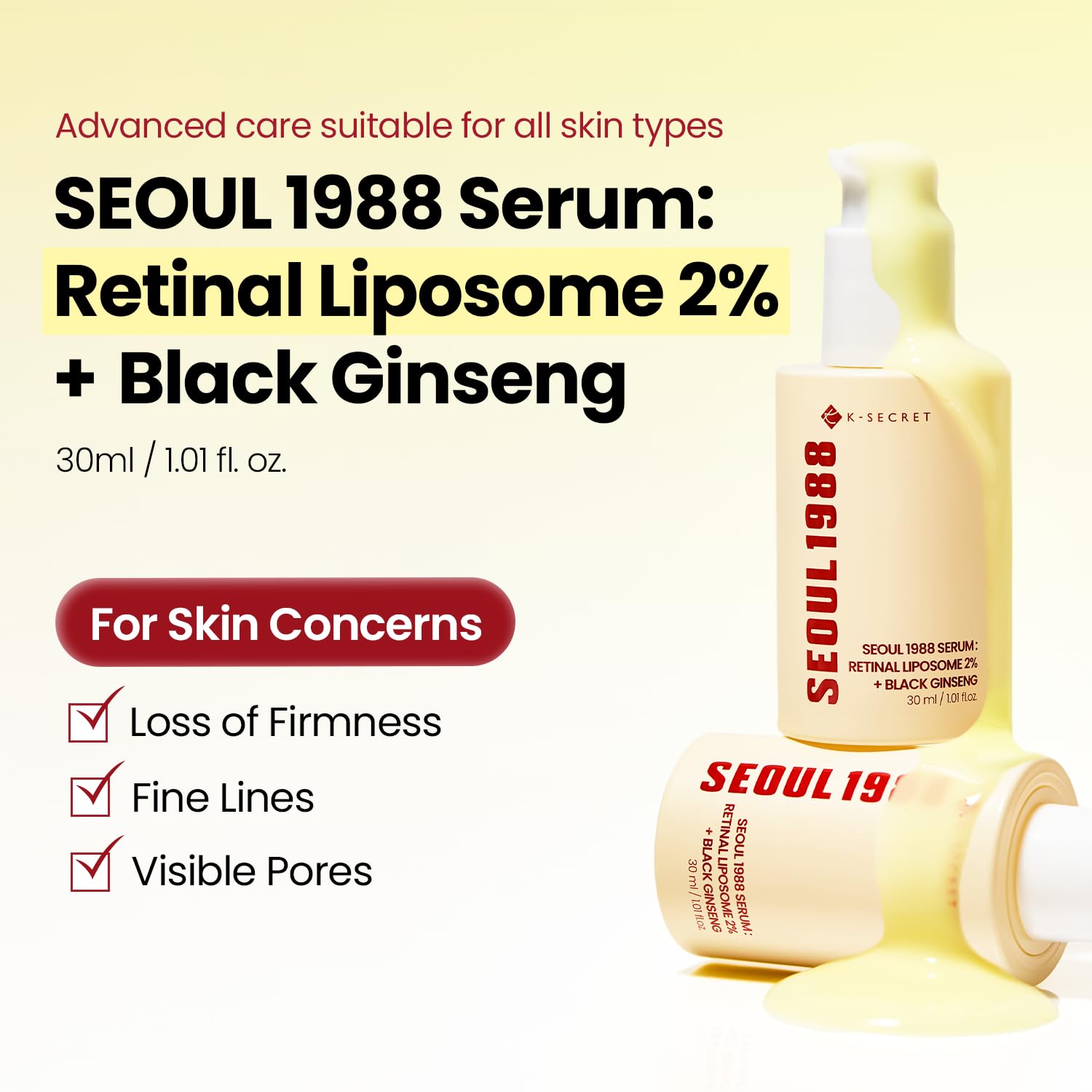 Thumbnail 1 de K-SECRET SEOUL 1988 Retinal Serum with Retinal Liposome 2% & 58% Black Ginseng Extract