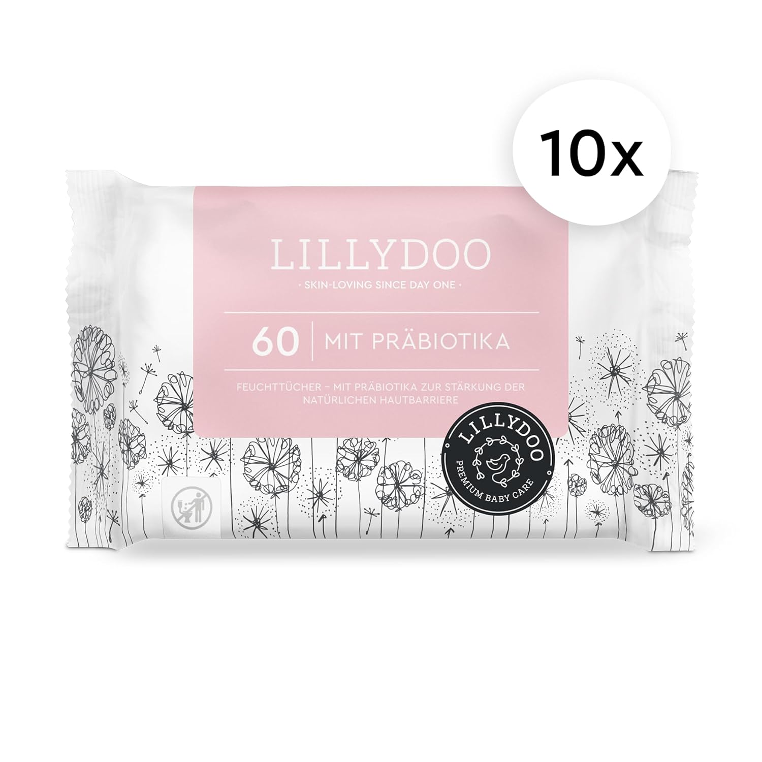 Thumbnail 1 de LILLYDOO Feuchttücher mit Präbiotika – 600 Stück (10 x 60) für empfindliche Babyhaut, plastikfrei