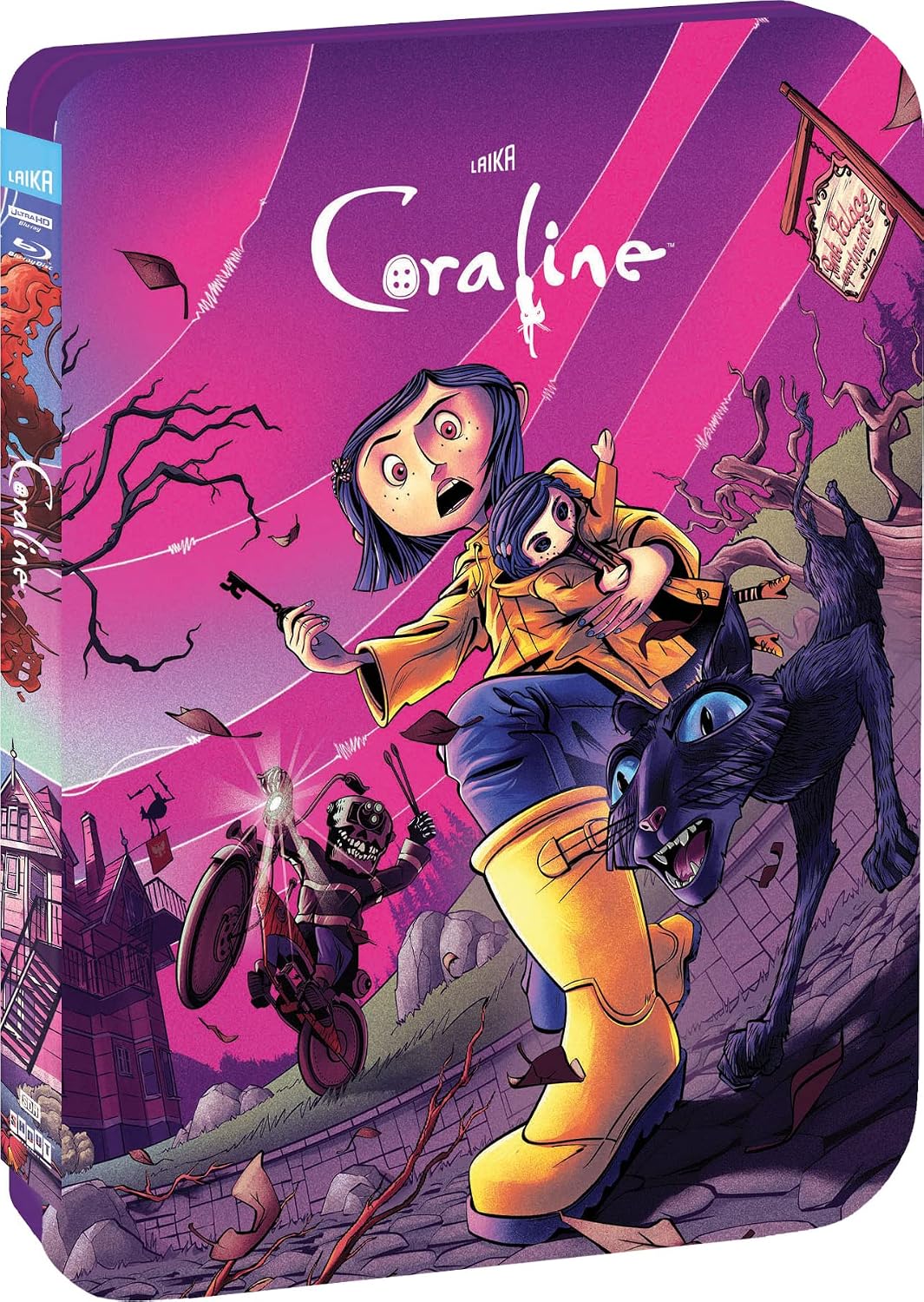 Detalle de Coraline 826663231793 Limited Edition Steelbook 4K UHD + Blu-ray