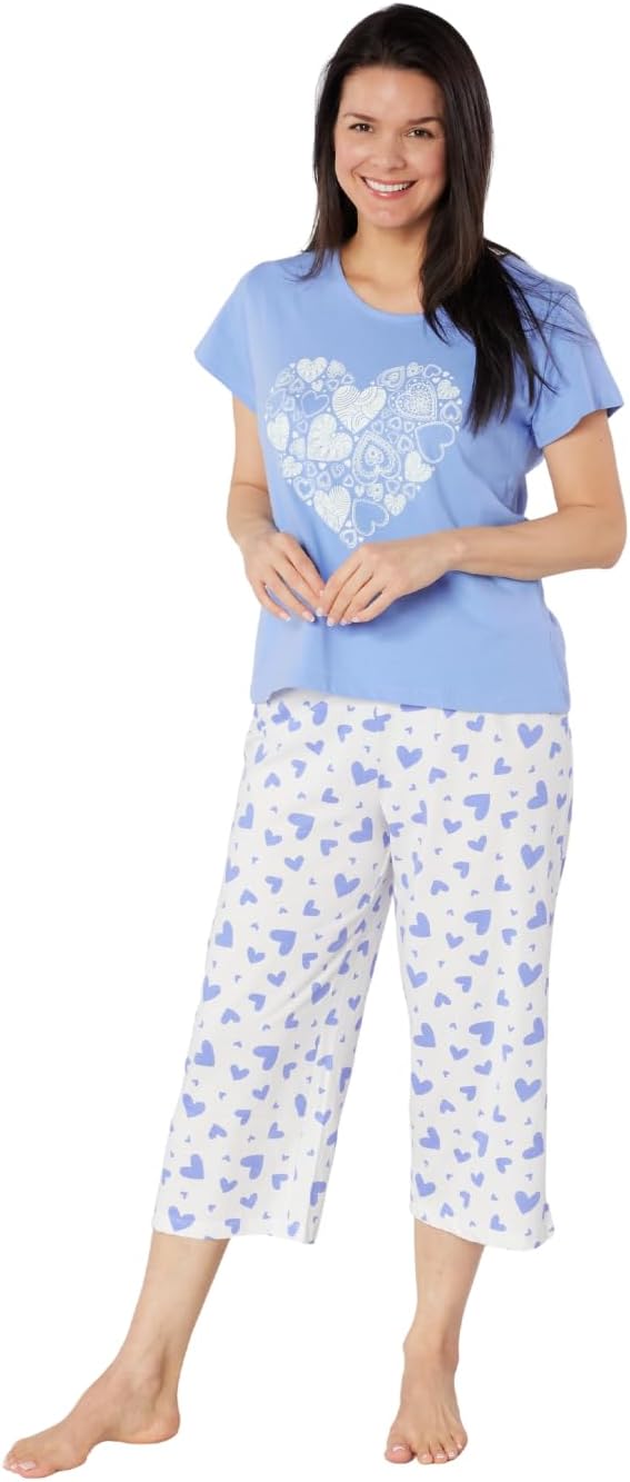 Detalle de Suzy & Me 100% Cotton Jersey Short Sleeve Cropped Leg Pyjamas